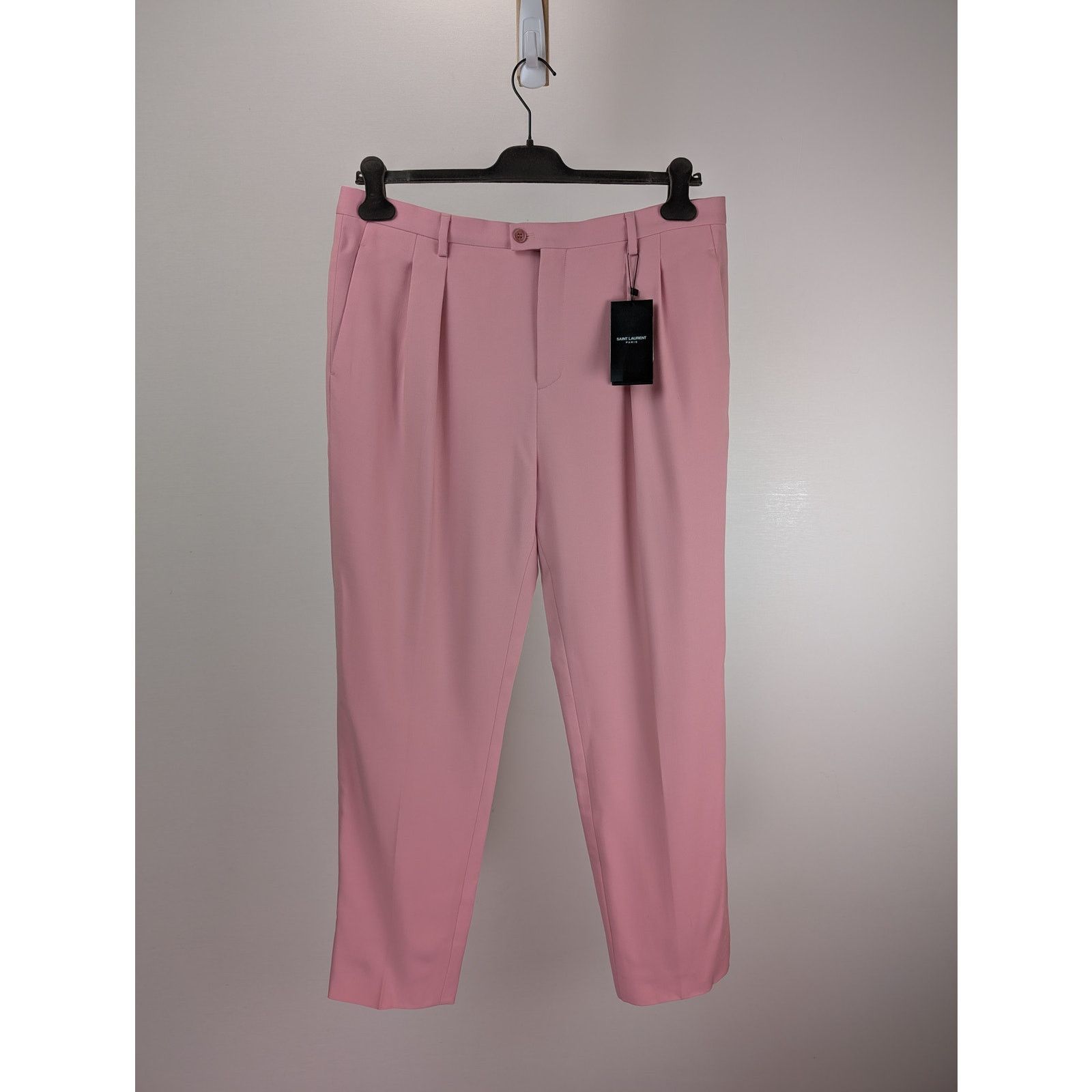 Saint Laurent Paris o1rshd1 Pantalon Constructed Barathea Pant Trouser in Rose Size US 36 / EU 52 - 1 Thumbnail