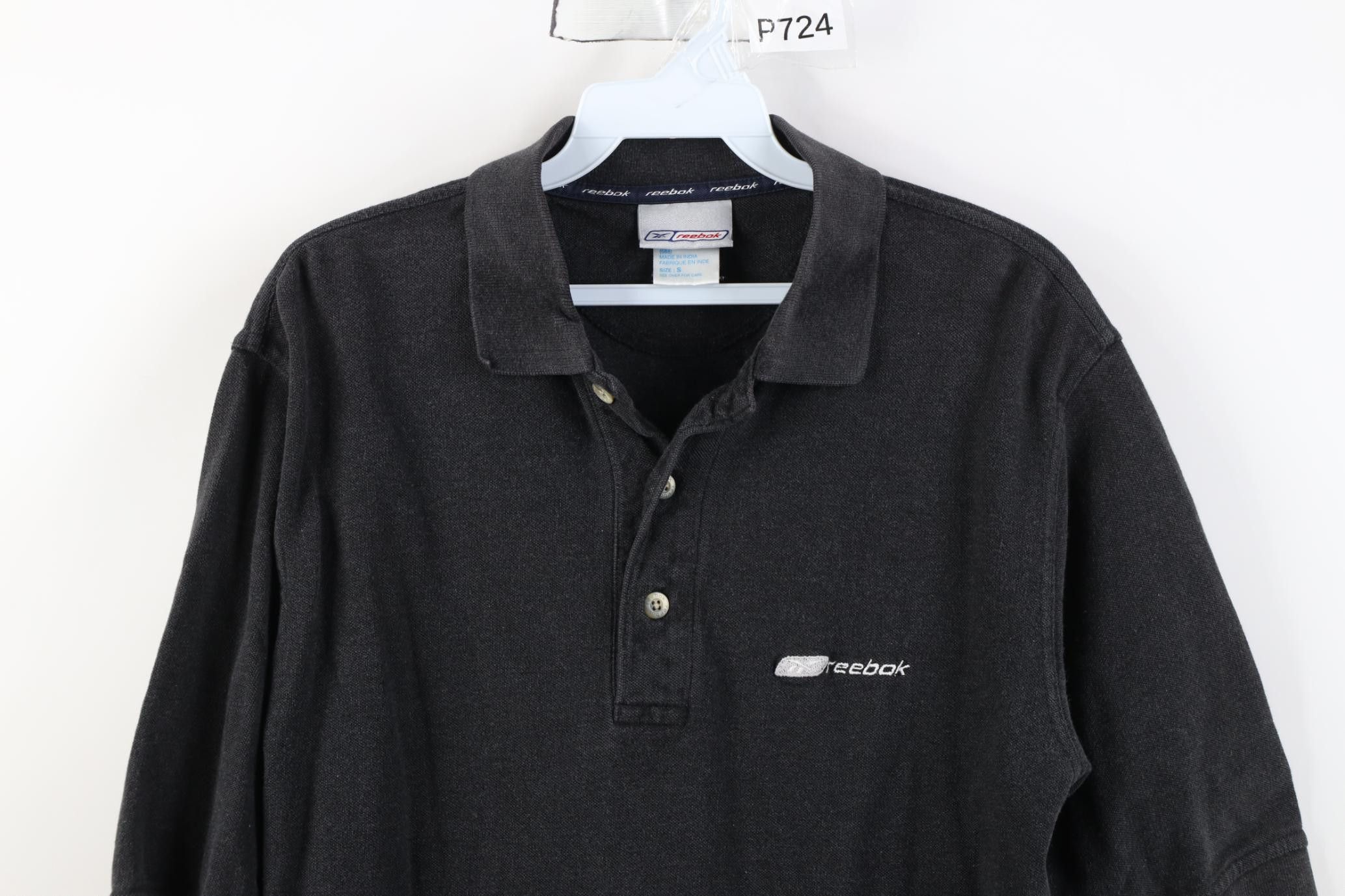 Reebok Vintage 90s Reebok Spell Out Collared Golf Polo Shirt Black Size US S / EU 44-46 / 1 - 2 Thumbnail