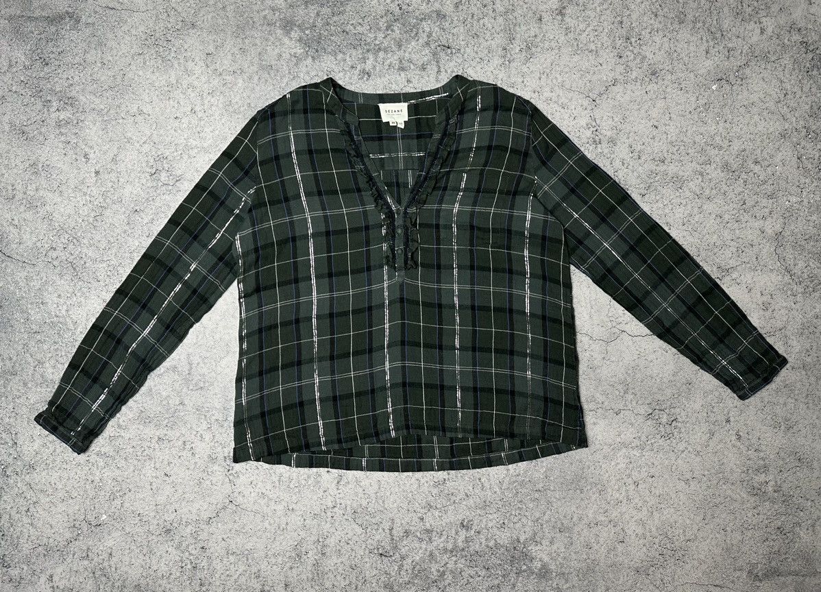 Sezane Sezane Classic Cotton Plaid Button Shirt Blouse Size M / US 6-8 / IT 42-44 - 2 Thumbnail