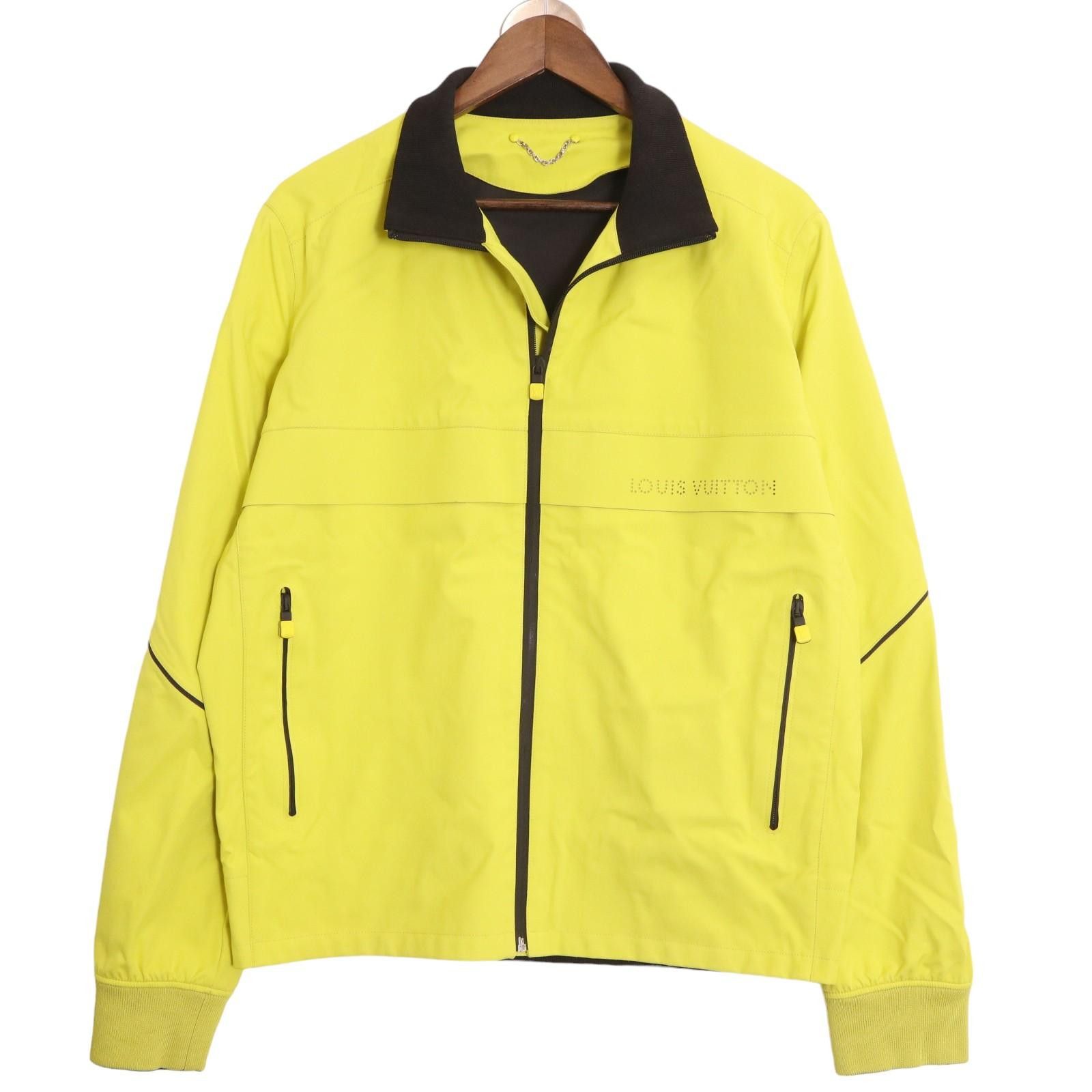 image of Louis Vuitton Waterproof Nylon Zip Up Jacket in Yellow, Men's (Size Medium)