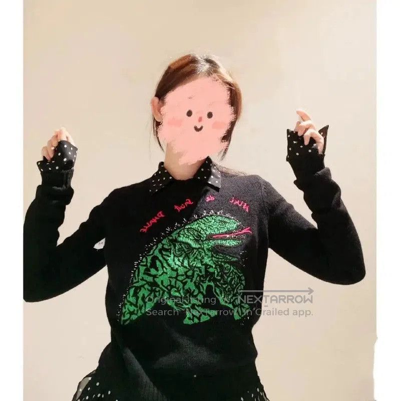 Dior Dior Black Cashmere Embroidered Long Sleeve Sweater . Size XS / US 0-2 / IT 36-38 - 1 Thumbnail
