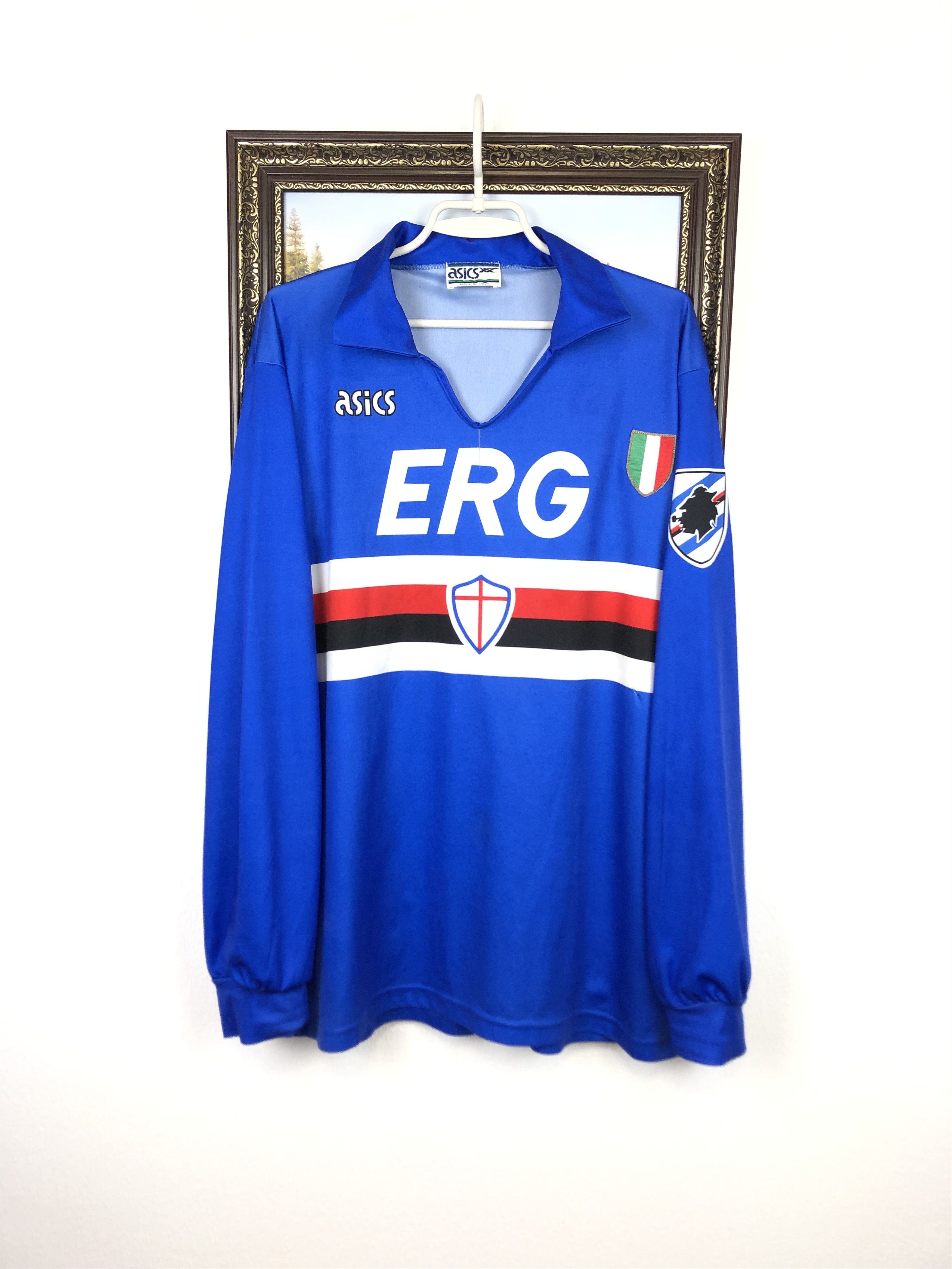 Asics Sampdoria football shirt 1991 Soccer Long Sleeve Maglia Size US XL / EU 56 / 4 - 1 Thumbnail