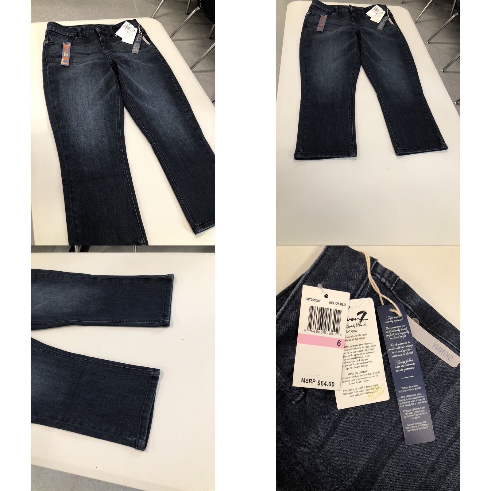 Vintage Seven7 Wash(Blue) Skinny High Rise Ankle Jeans Size 6 NWT Helios 4.00 Denim Womens Jeans Skinny Lightweight Solid Blue 2010s Size 28" / US 6 / IT 42 - 8 Thumbnail