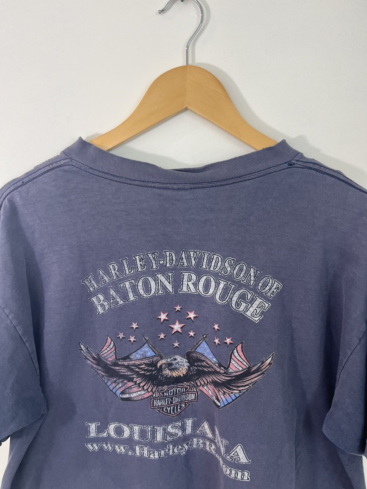 Vintage Harley Davidson Thrashed Sun Faded Raw Hem Tee Size US XL / EU 56 / 4 - 6 Thumbnail