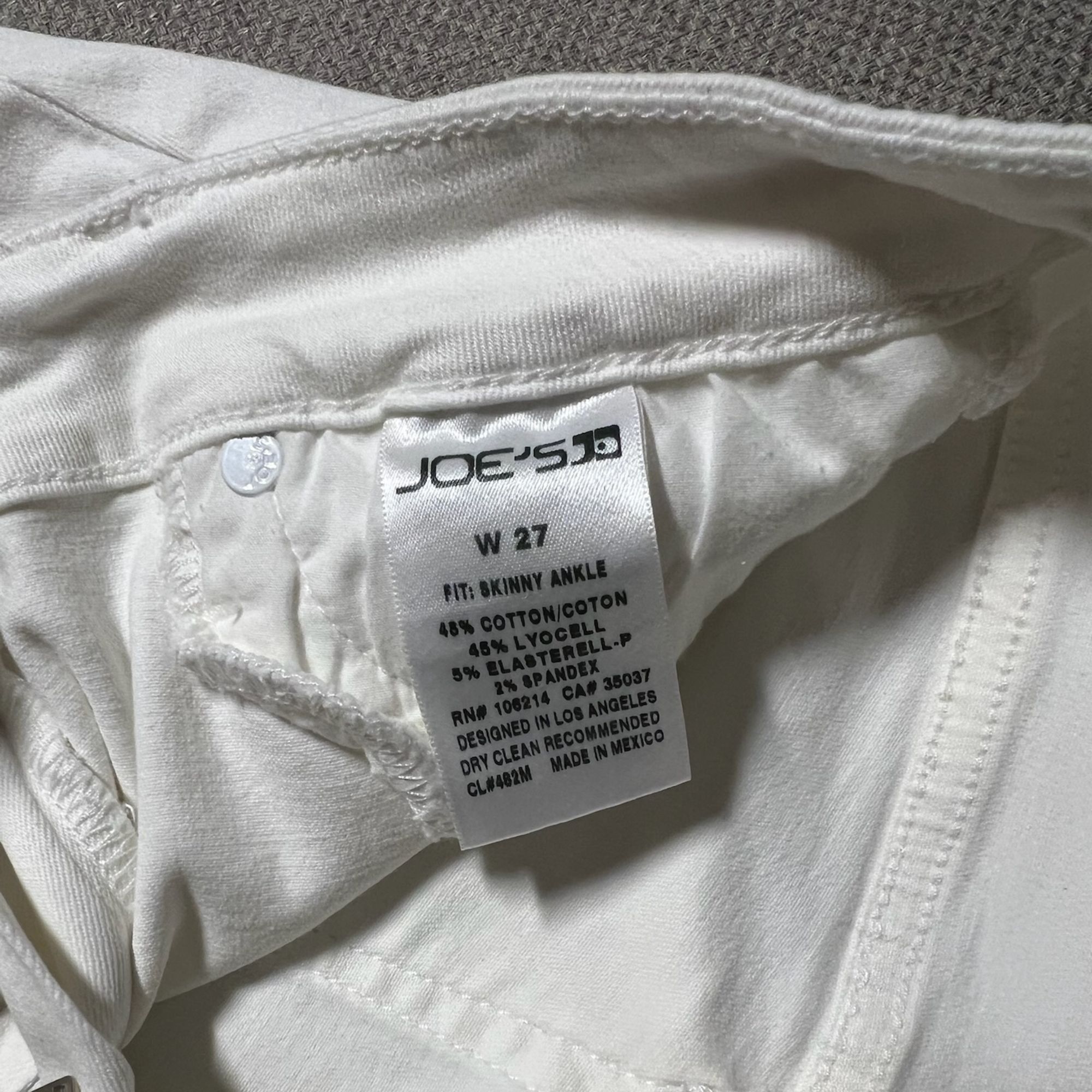 Joe's Joes Womens Skinny Ankle Jeans White W27 Cotton Blend Comfor Size 27" / US 4 / IT 40 - 5 Thumbnail