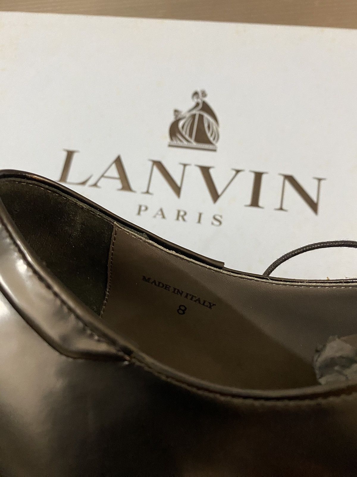 Lanvin Lanvin 🇮🇹 black soft glossy calfskin creeper sole derby 9 NEW Size US 9 / EU 42 - 7 Thumbnail