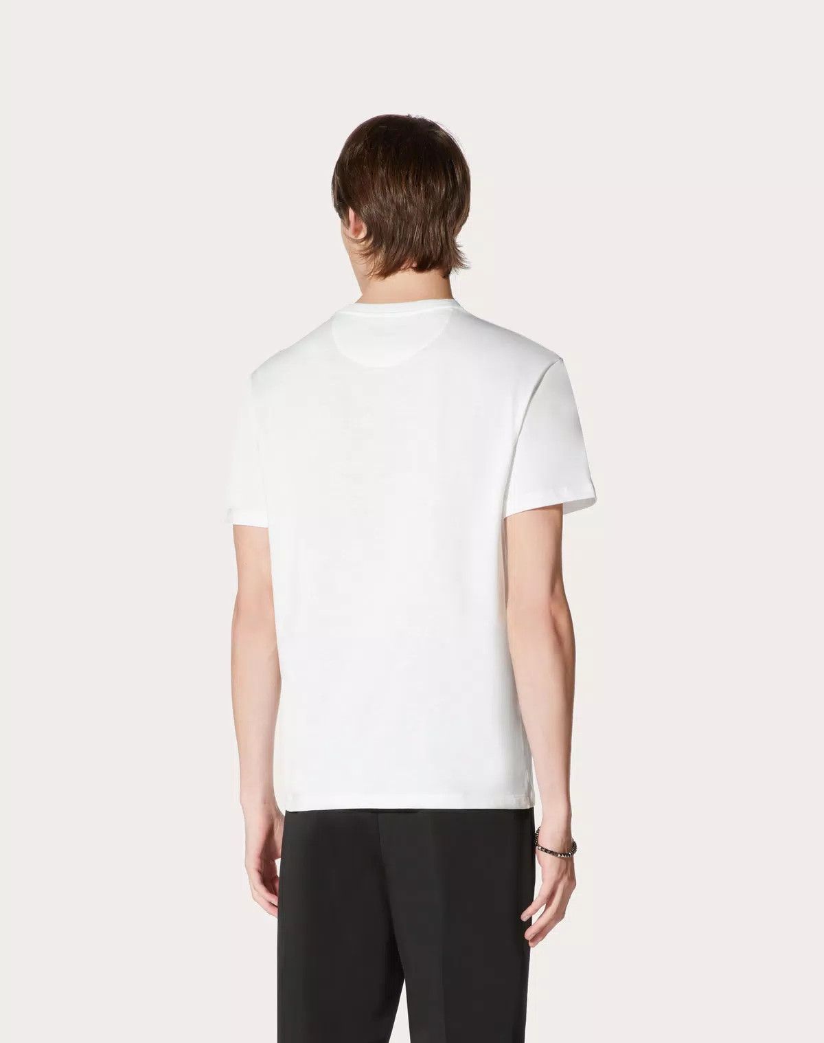 Valentino oc11z0725 T-Shirt With Valentino Print in White Size US M / EU 48-50 / 2 - 6 Thumbnail
