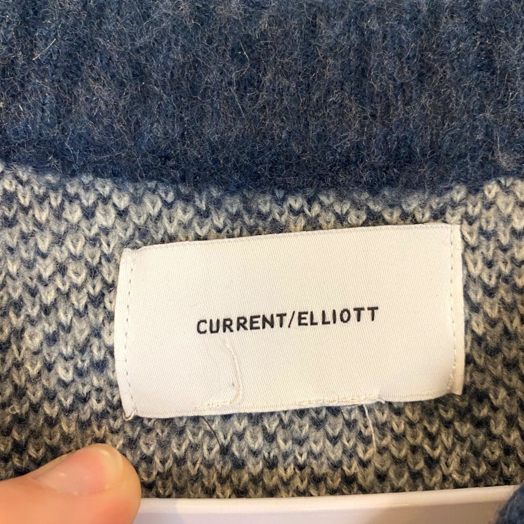 Vintage Current Elliott Sweater Womens M Pullover Blue Leopard Animal Print Acrylic Nylon Spandex Knit Long Sleeve Crew Neck Size M / US 6-8 / IT 42-44 - 2 Thumbnail