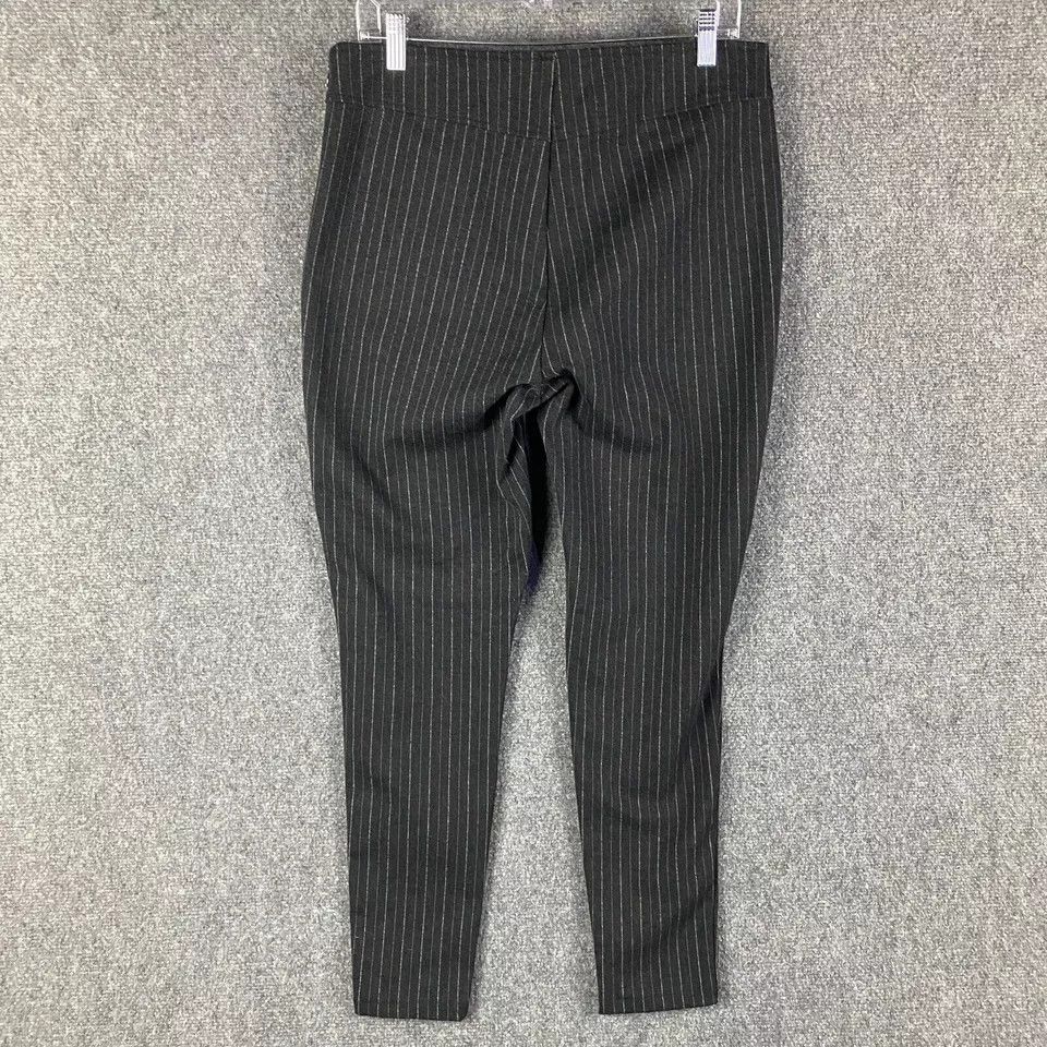 Gap Gap Leggings Women's Large Stretch Striped Charcoal Zipper L Size 32" / US 10 / IT 46 - 6 Thumbnail