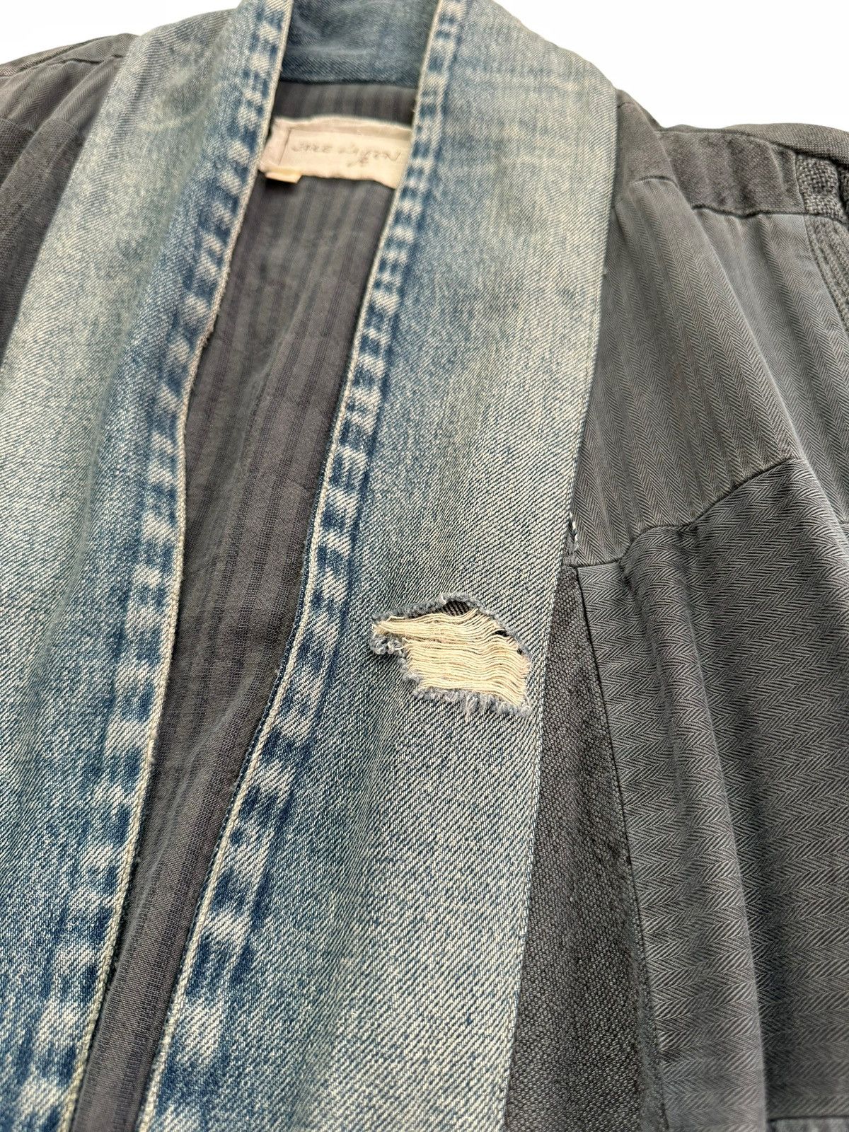 Greg Lauren Sz3 Sample Grey Washed Vintage Fabric GL1 Patchwork Kimono Size US L / EU 52-54 / 3 - 6 Thumbnail