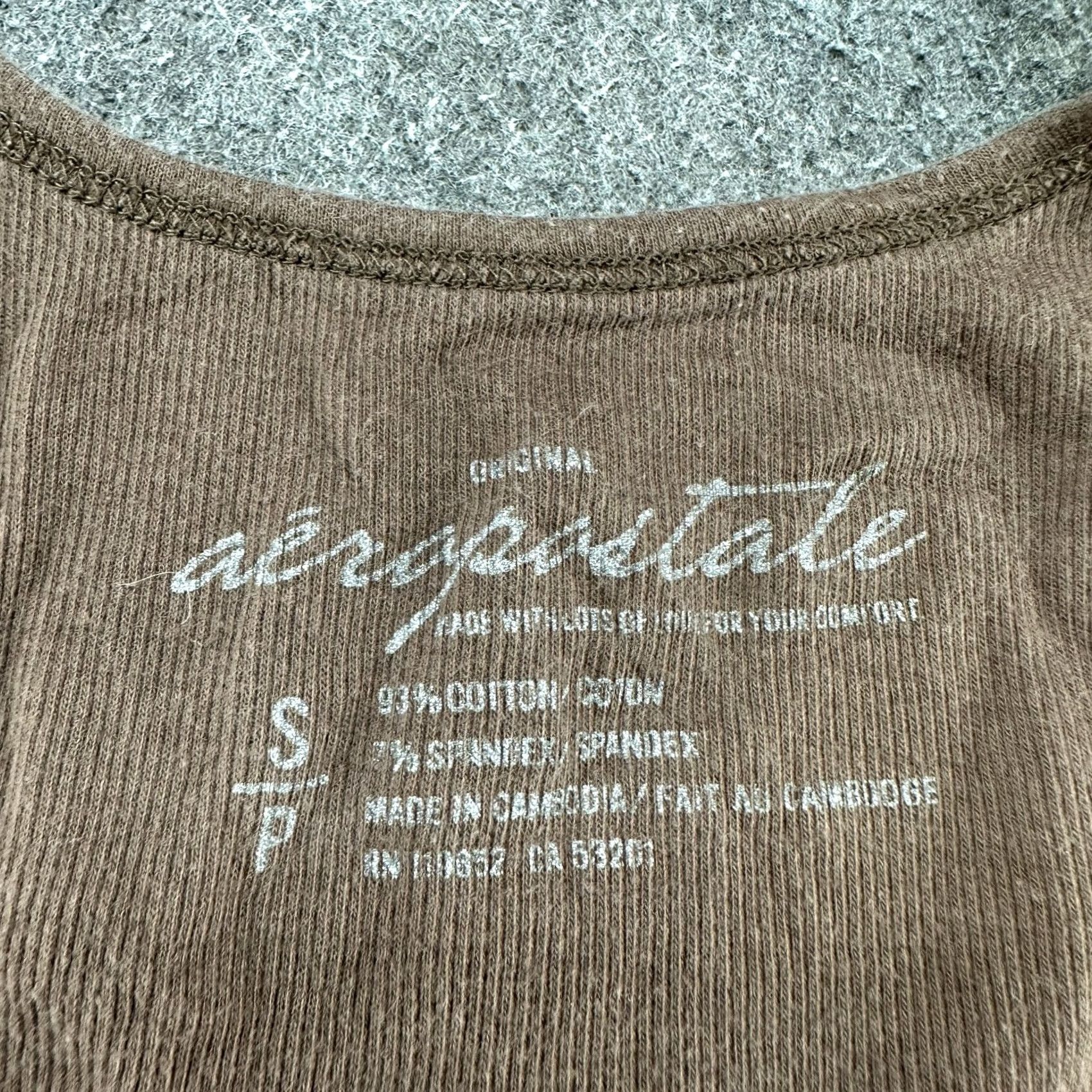 Aeropostale VINTAGE Aeropostale Tank Top Womens Small Brown Sleeveless Cami Ribbed Knit Y2K Size S / US 4 / IT 40 - 2 Thumbnail