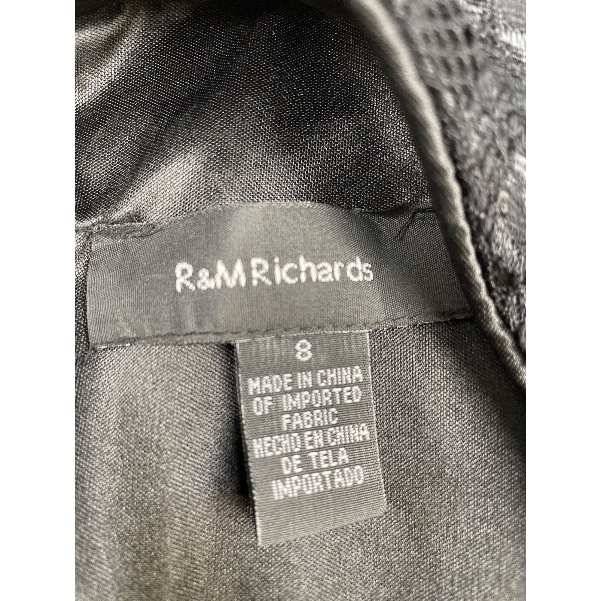 Other R & M Richards Women's Black Sleeveless Lace & Sequence Dres Size M / US 6-8 / IT 42-44 - 4 Thumbnail