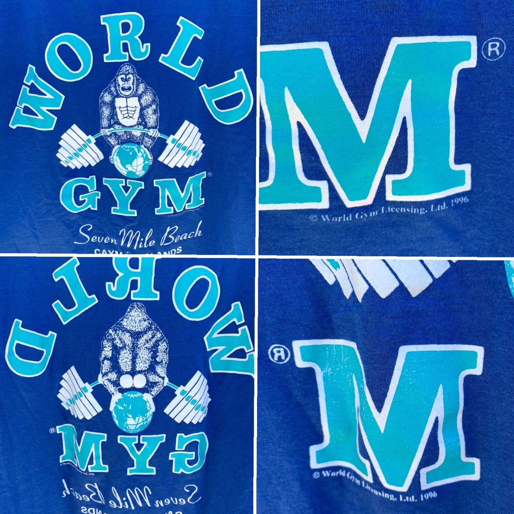 Fruit Of The Loom VINTAGE World Gym Cayman Islands Seven Mile Beach T Shirt Frt Back Graphics Sz L Mens Graphic Print 90s Beach Gym Size US L / EU 52-54 / 3 - 3 Thumbnail