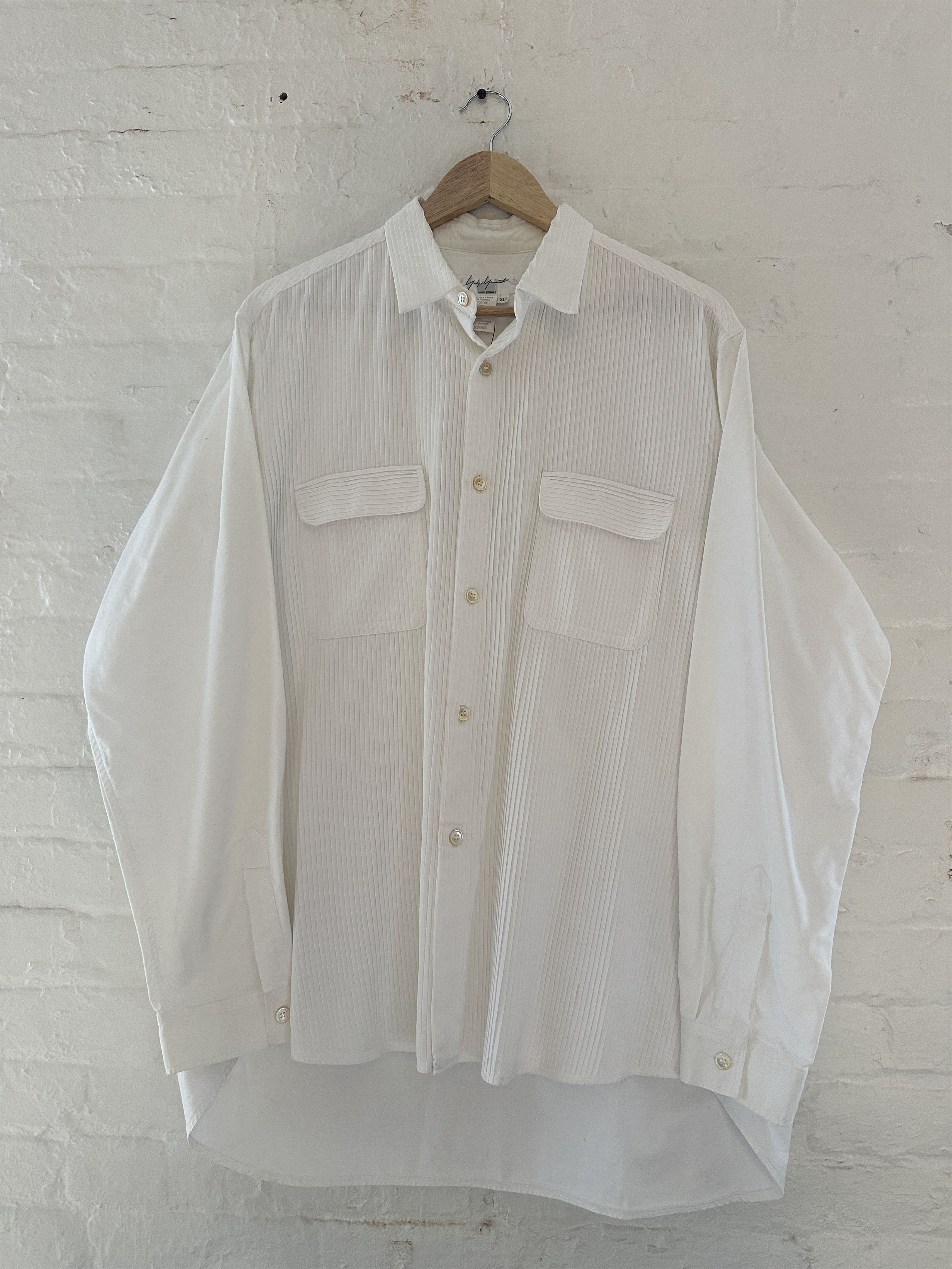 Yohji Yamamoto Pleated Button Up Shirt
