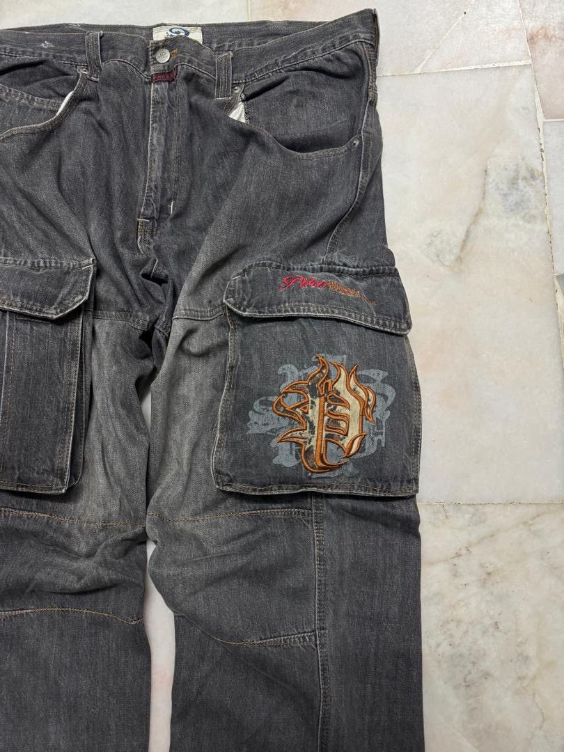 20471120 💥BAGGY💥VINTAGE 90s PIKO INSANE BIG POCKET DISTRESSED DENIM Size US 36 / EU 52 - 4 Thumbnail