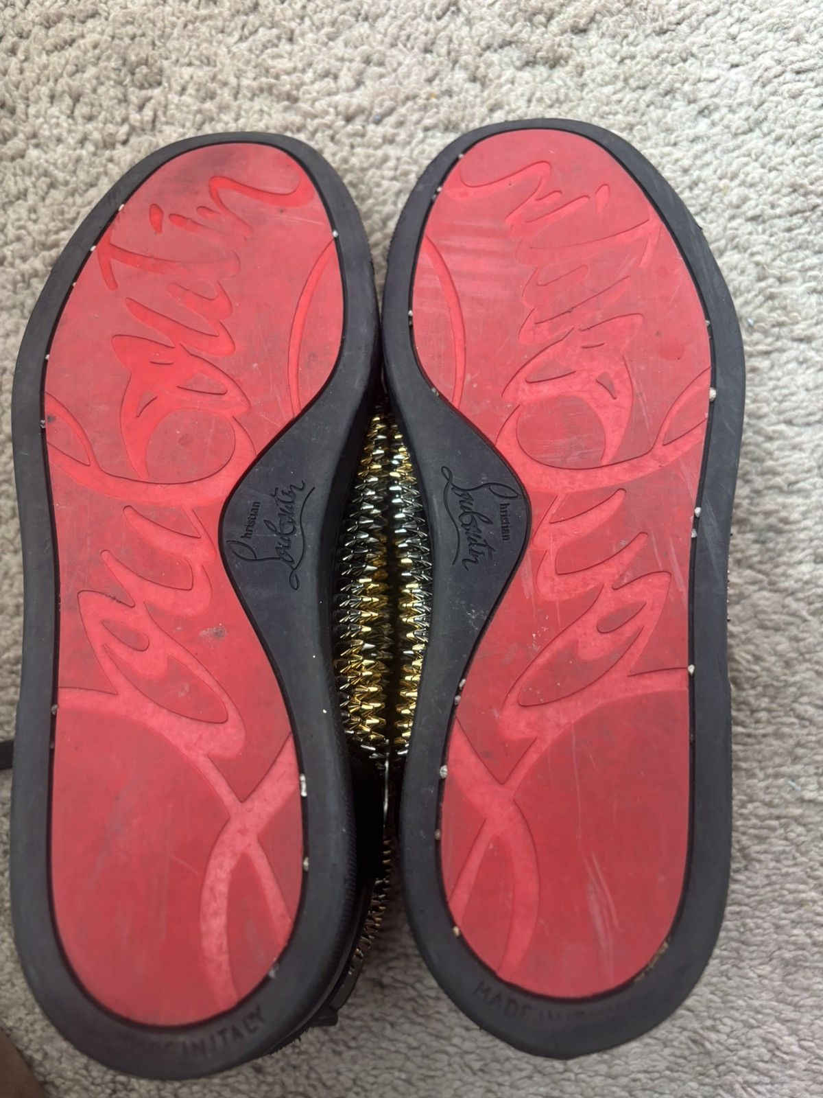 Christian Louboutin Christian Louboutin Black leather spikes Size US 7 / IT 37 - 6 Thumbnail