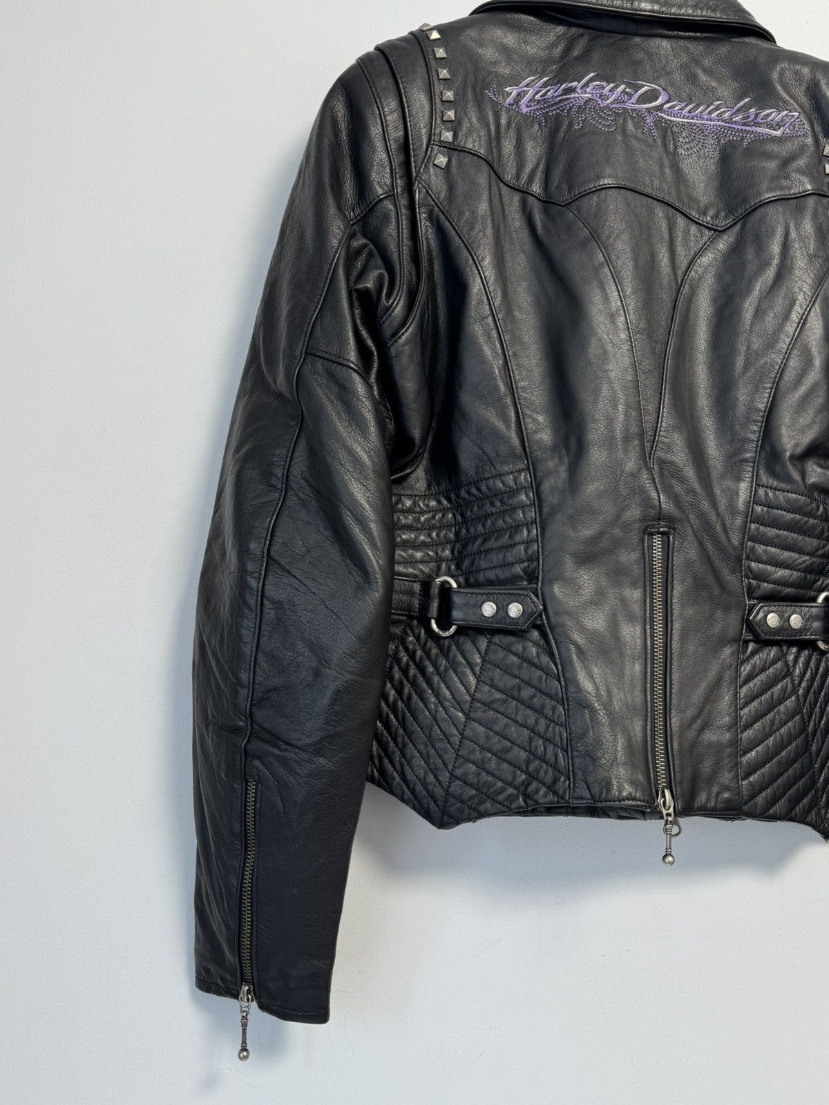 Harley Davidson Harley Davidson Vintage 90’S Leather Jacket Women’s Moto Size S / US 4 / IT 40 - 23 Thumbnail