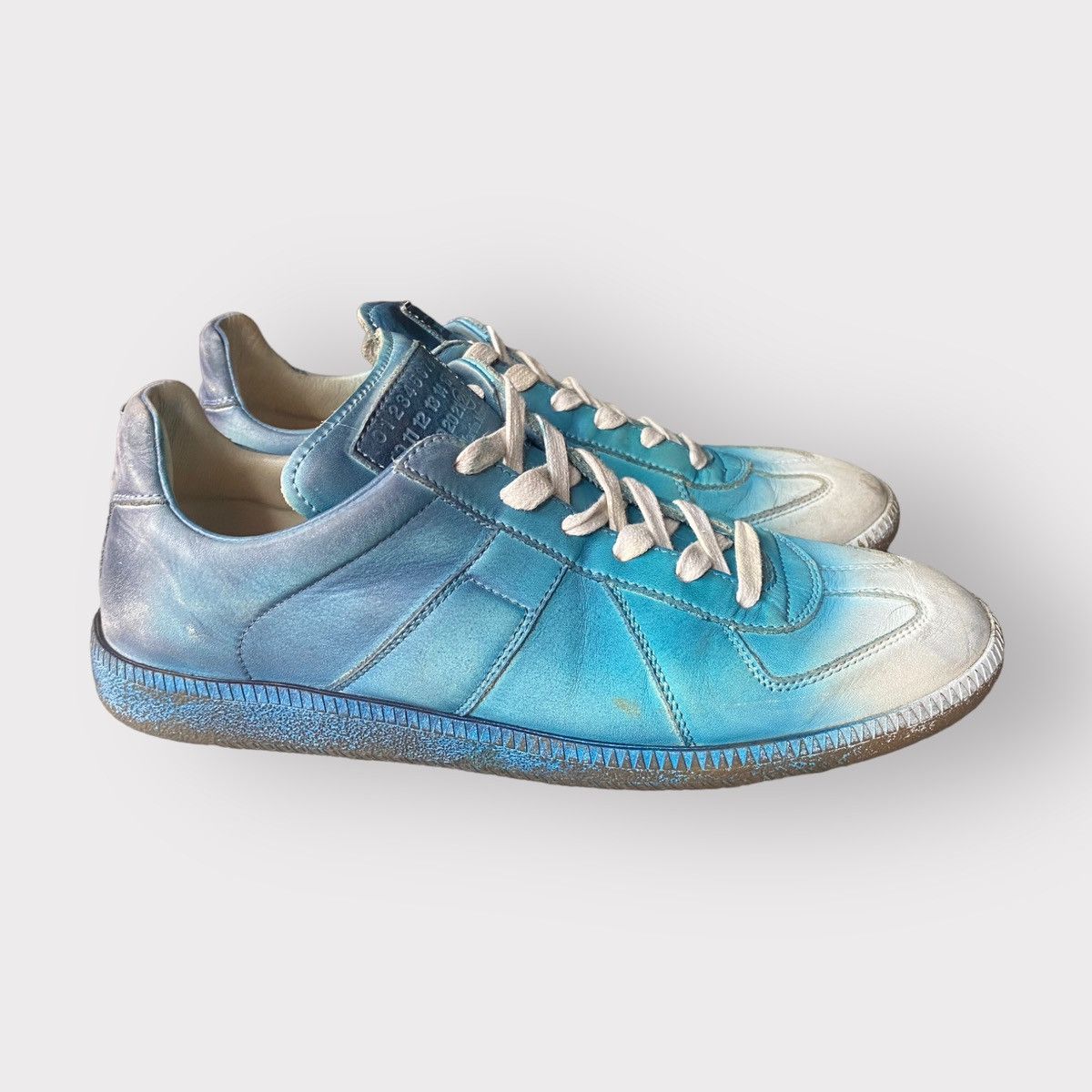 Pre-owned Maison Margiela 2014 Blue Airbrush Replica G.a.t Shoes