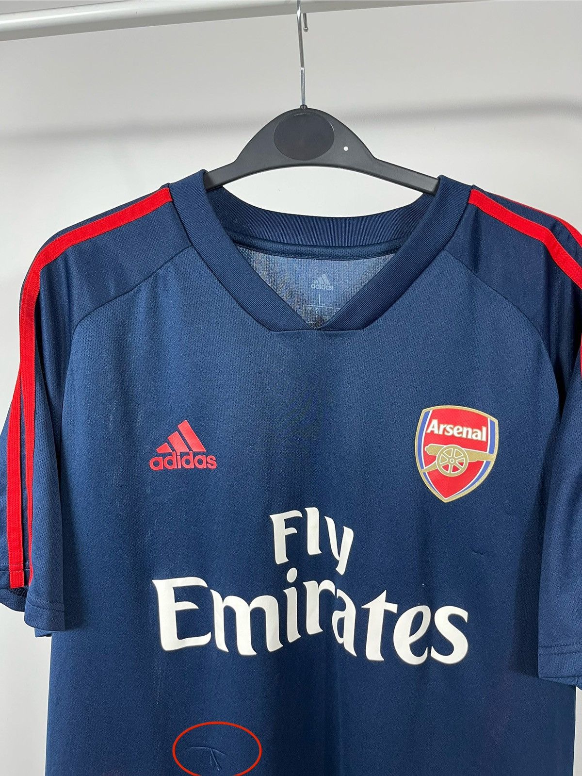 Adidas Adidas Arsenal Fly Emirates ClimaCool Jersey Navy Red L 2019 Size US L / EU 52-54 / 3 - 3 Thumbnail