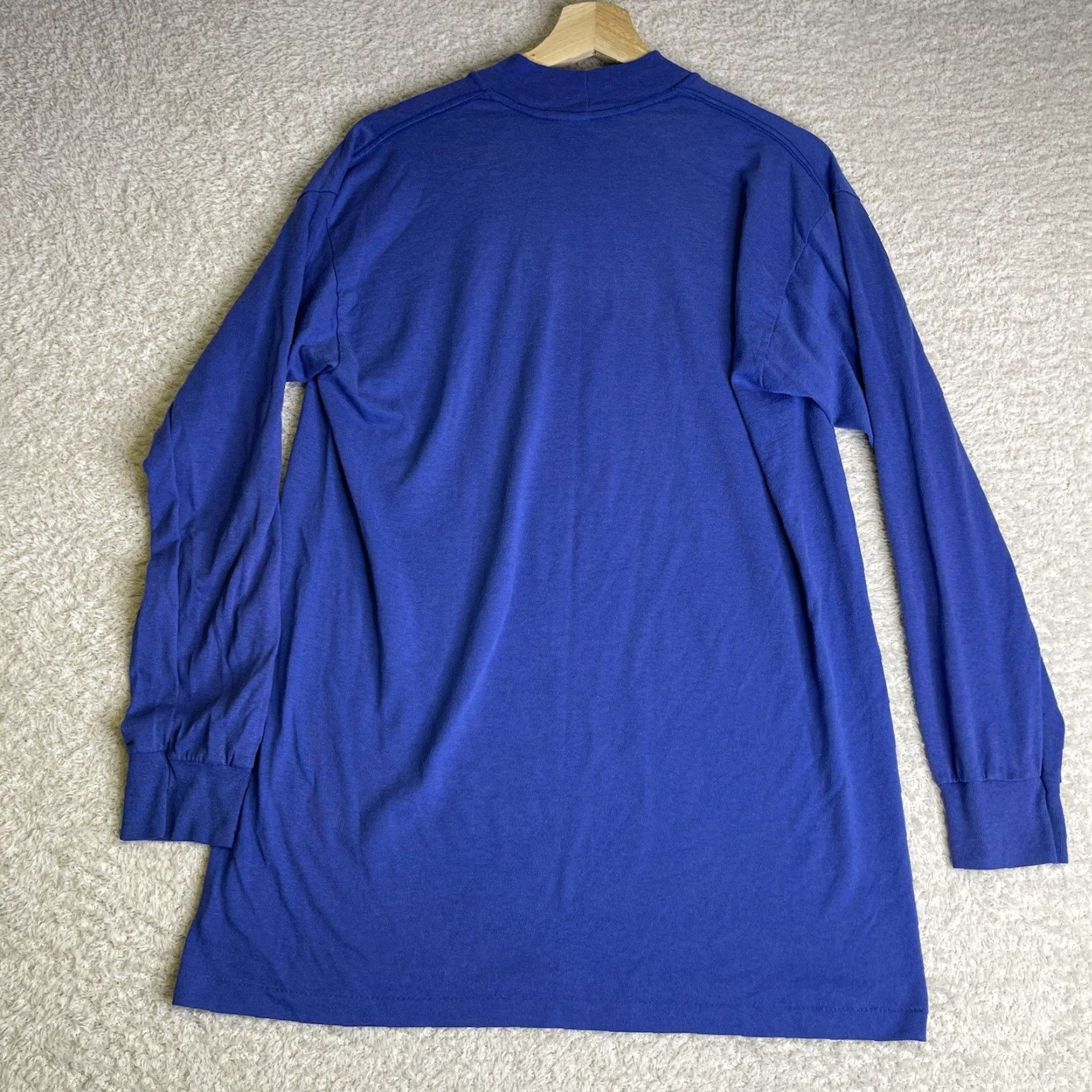 Vintage VINTAGE Duke T-Shirt Adult Large Blue Long Sleeve Mock Neck 90s USA Made Mens Retro 80s 90s T-Shirt Size US L / EU 52-54 / 3 - 2 Thumbnail