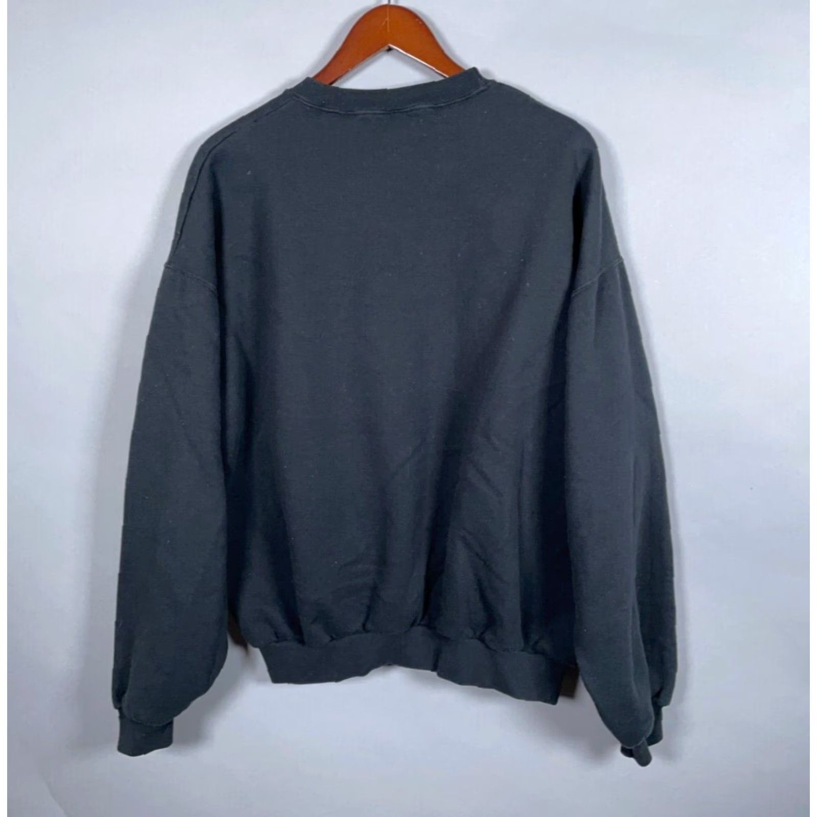 Jerzees VINTAGE Jerzees Sweatshirt Men XL Black Embroidered Beverly Hills California 50/50 90s City Retro Cotton Blend Graphic Print Crew Neck Pullover Size US XL / EU 56 / 4 - 3 Thumbnail