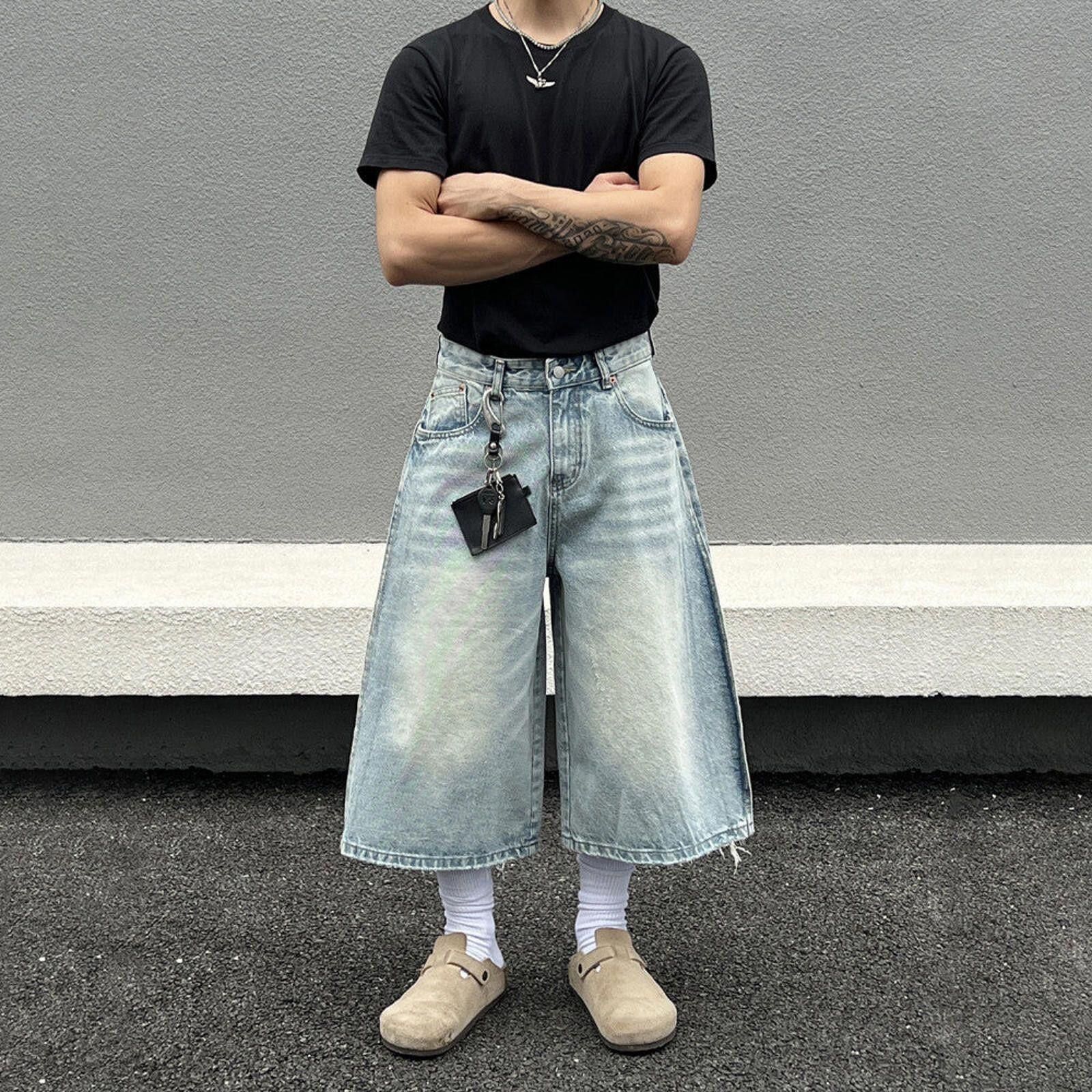 Jean Whiskered Wide Leg Jorts Size US 28 / EU 44 - 2 Thumbnail