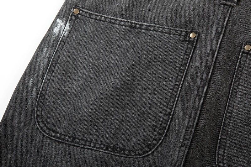 Jean Black Graffiti Wide Jeans Size US 32 / EU 48 - 8 Thumbnail