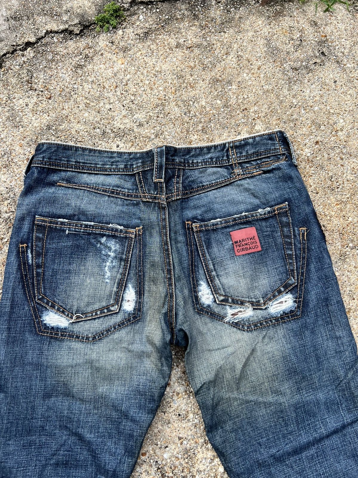 Marithe + Francois Girbaud Marithe Francois Girbaud Distressed Denim Design Size US 31 - 5 Thumbnail