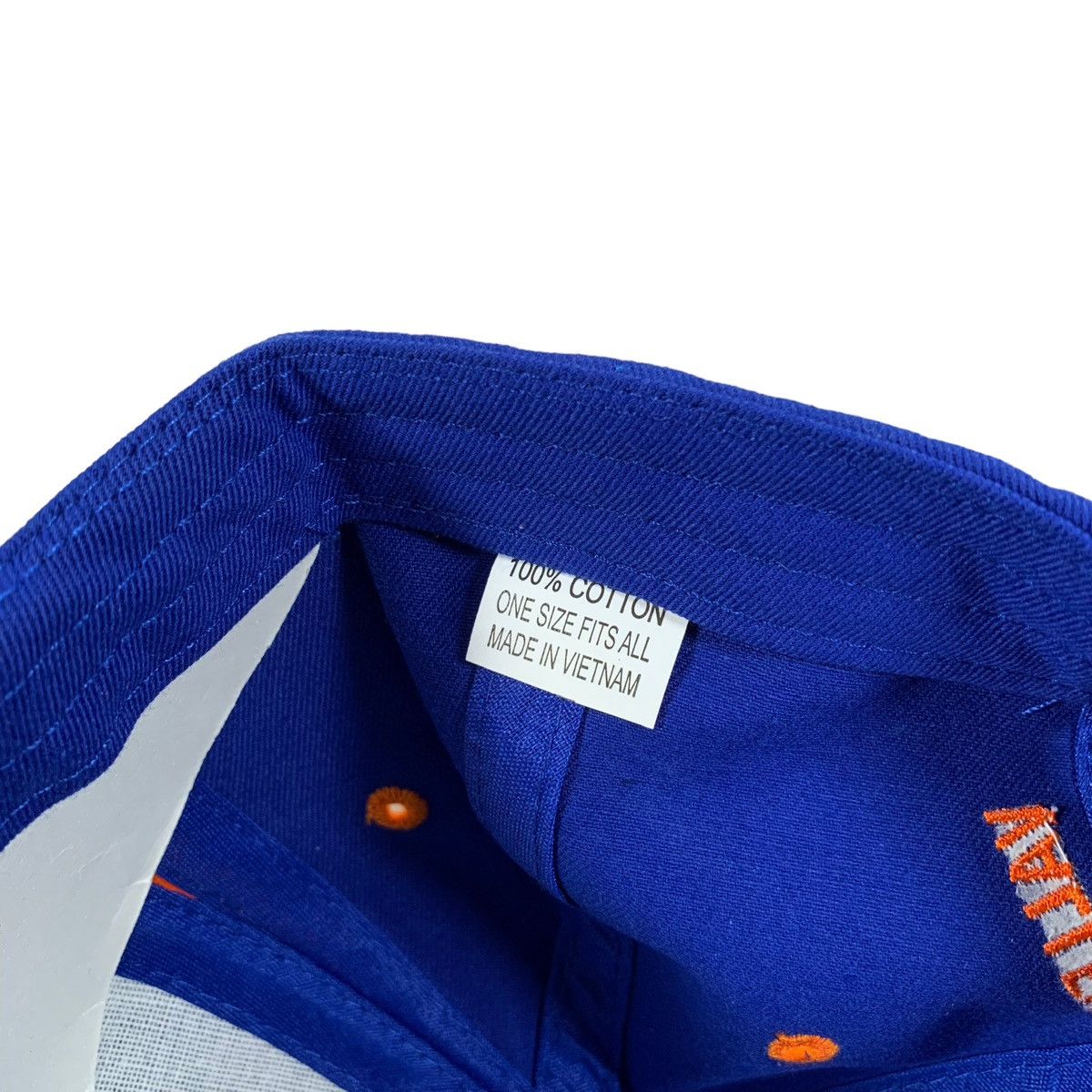Vintage Valley Country Store Sign Logo Blue & Orange Strapback Hat Size ONE SIZE - 5 Thumbnail