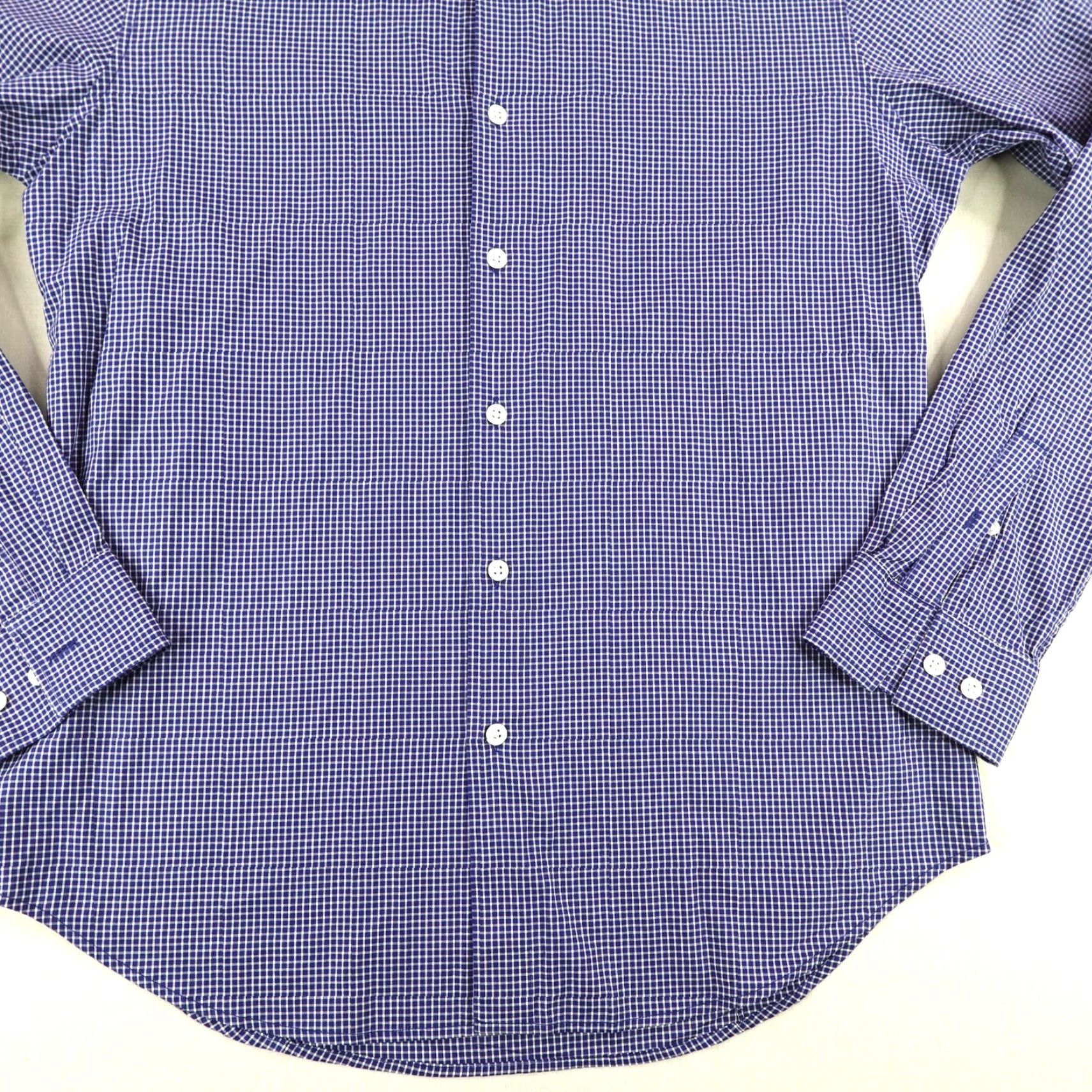 Theory Theory Shirt Mens Medium Blue White Plaid Button Up - Cotton - M - Blue - Theory - Button-Up - Long Sleeve - Collared - Mens - Classic Designer Shirt Size US M / EU 48-50 / 2 - 3 Thumbnail