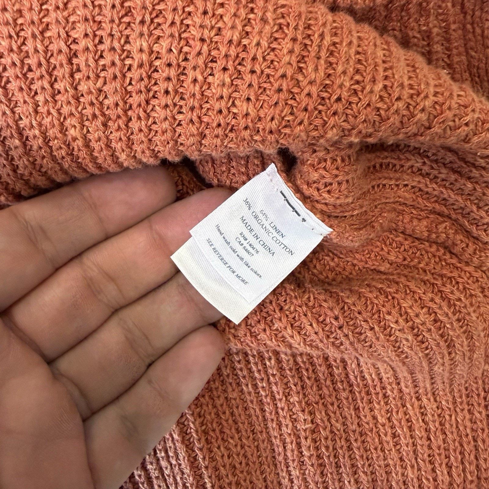 Faherty Faherty Sweater Women's Small Rust Orange Linen Cotton Size S / US 4 / IT 40 - 6 Thumbnail