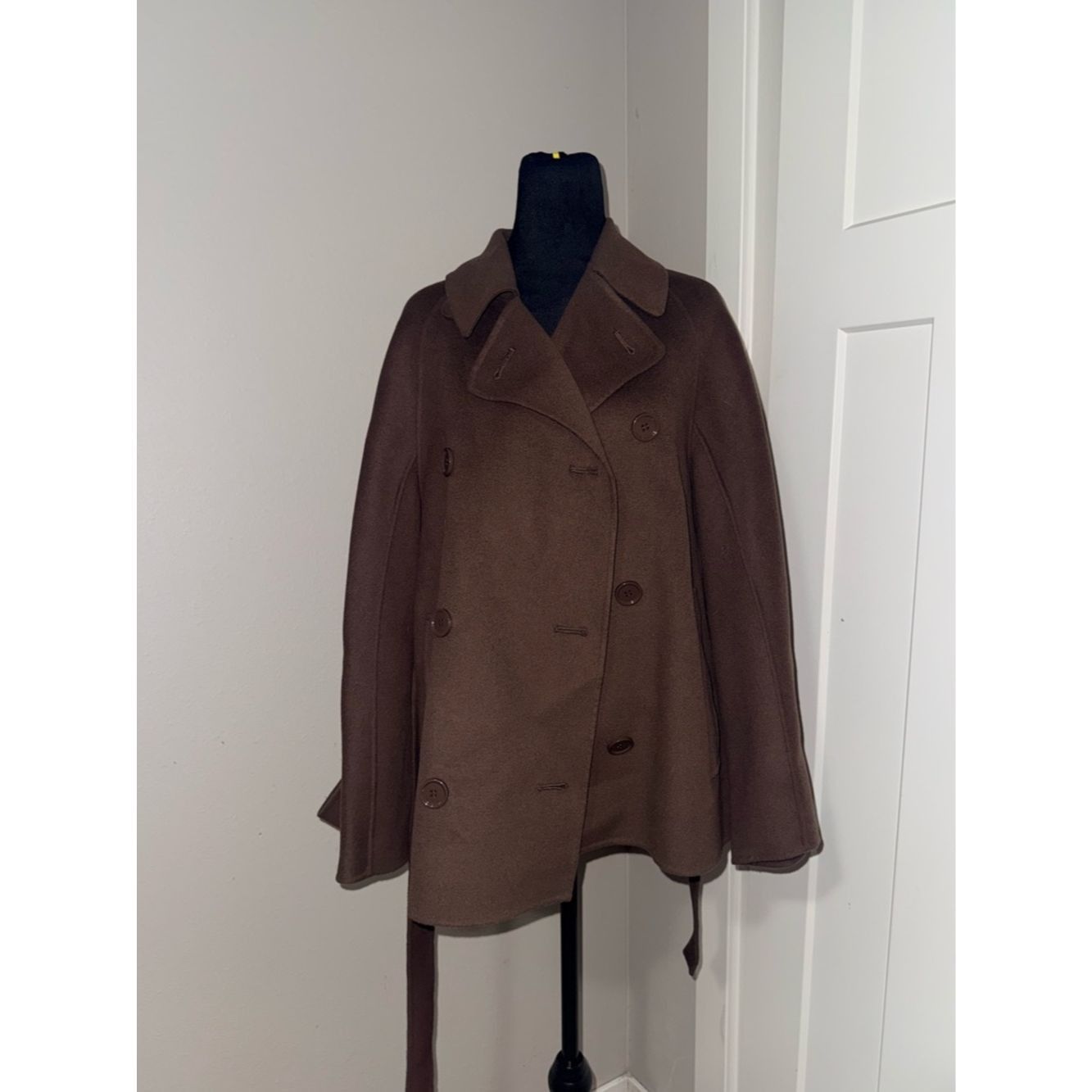 Max Mara MaxMara Louise Short Wool Double Face Coat 8 Brown Tie Peac Size M / US 6-8 / IT 42-44 - 6 Thumbnail