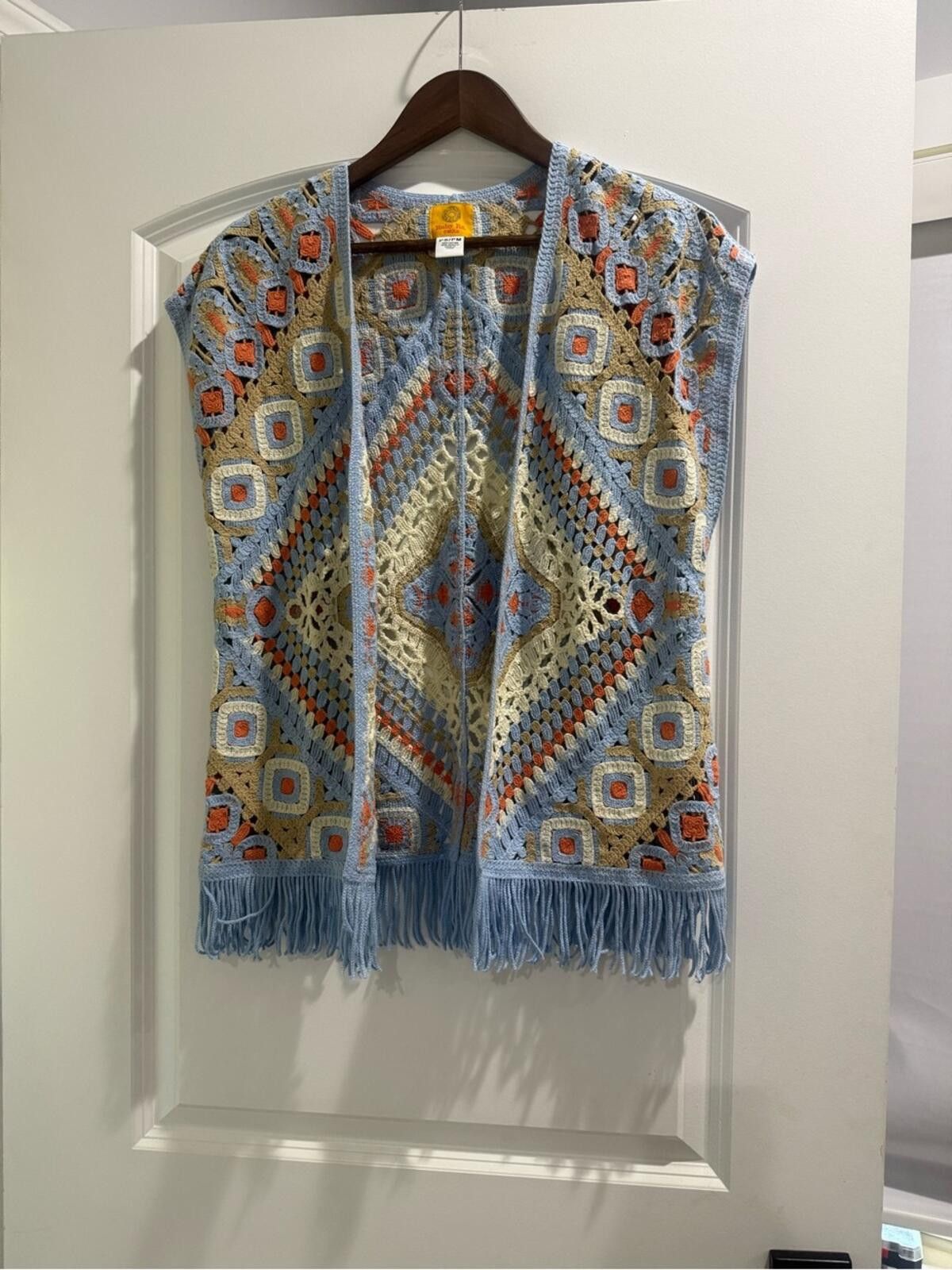Other Ruby Rd. Crochet Vest in Light Blue, Cream & Coral Size S / US 4 / IT 40 - 4 Thumbnail