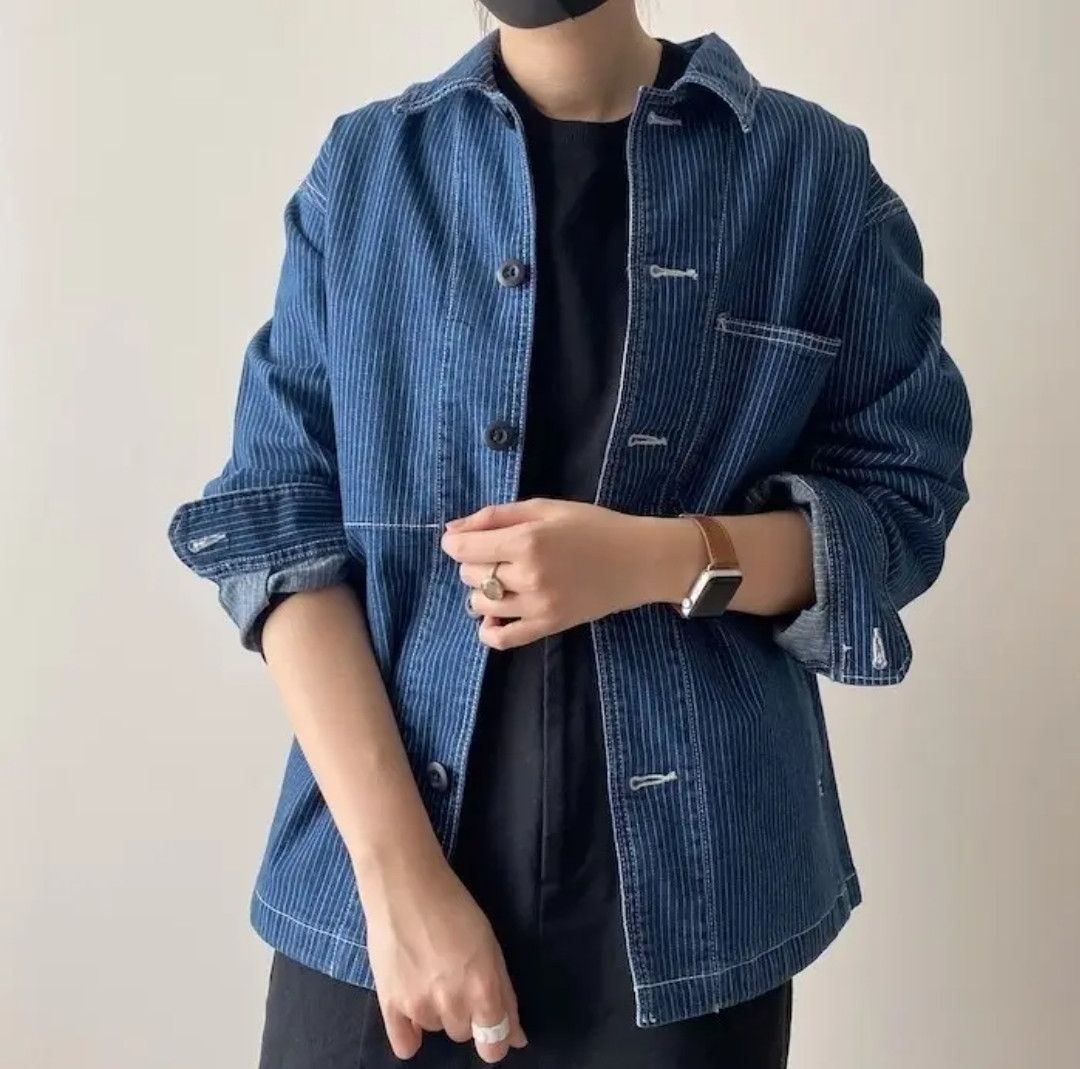 Uniqlo × Vintage Uniqlo Wabash Denim Work Jacket Size US L / EU 52-54 / 3 - 2 Thumbnail