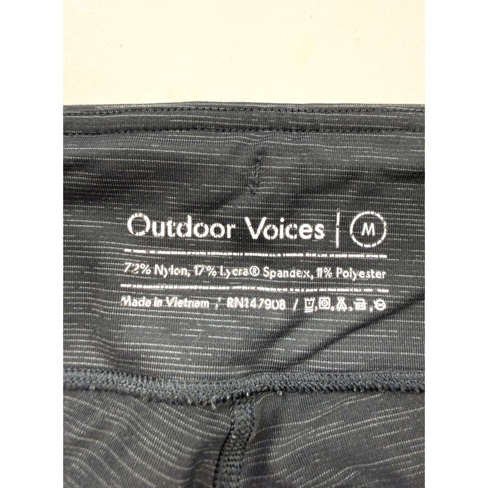 Outdoor Voices Outdoor Voices Ankle Womens M Black Leggings Striped High Rise Yoga Running Size 32" / US 10 / IT 46 - 3 Thumbnail