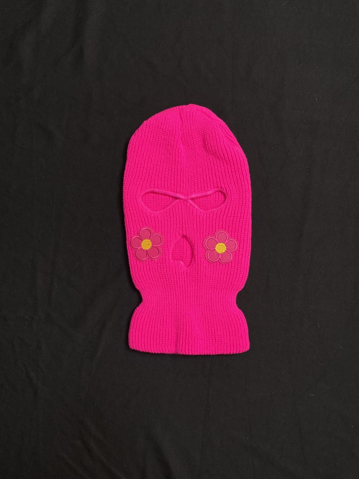 Designer Rare Flower Graphic Balaclava Ski Mask Rose Red OS Size ONE SIZE - 1 Thumbnail