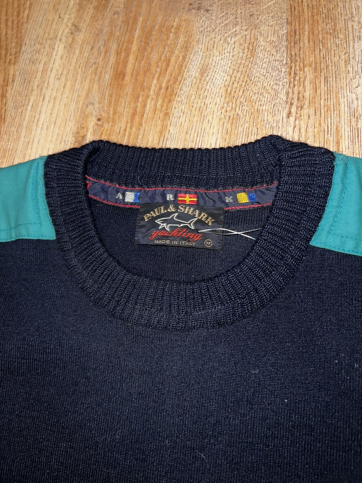 Paul & Shark × Vintage Vintage Paul & Shark Bretagne Pure Wool Sweater V-Neck 90’s Size US M / EU 48-50 / 2 - 7 Thumbnail