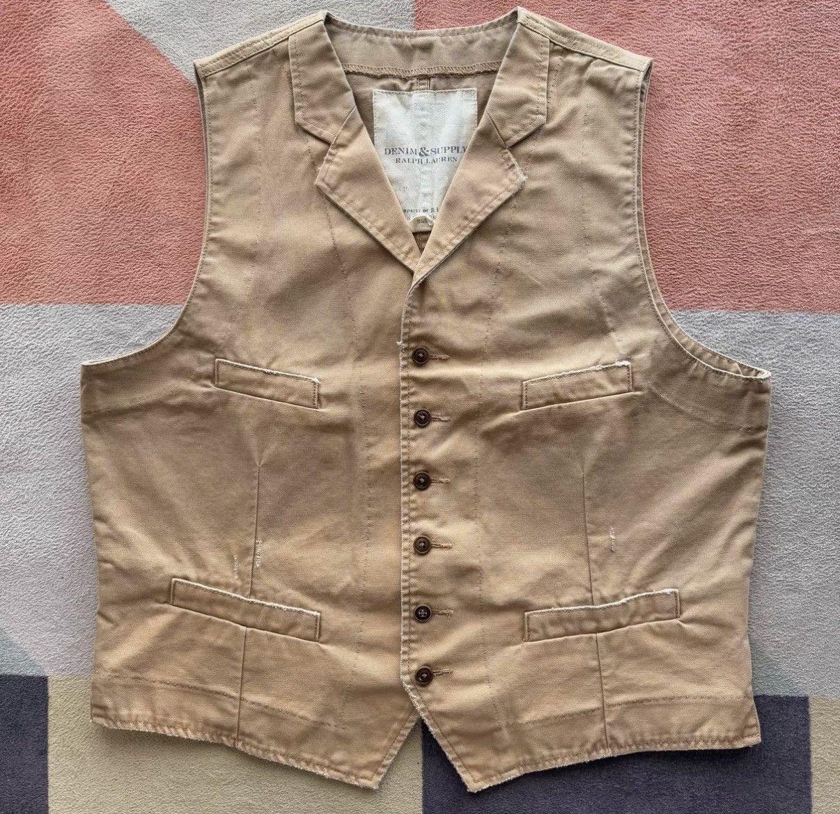 Denim & Supply Ralph Lauren Denim Supply Ralph Lauren Distressed Canvas Cargo Vest K22 Size US L / EU 52-54 / 3 - 1 Thumbnail