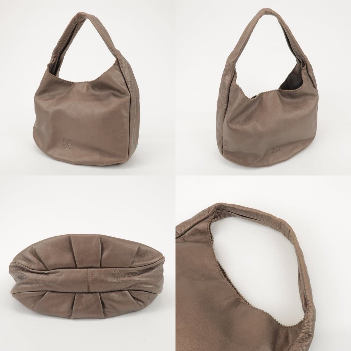 Loewe Loewe Anagram Leather Hobo Bag Brown Size ONE SIZE - 3 Thumbnail