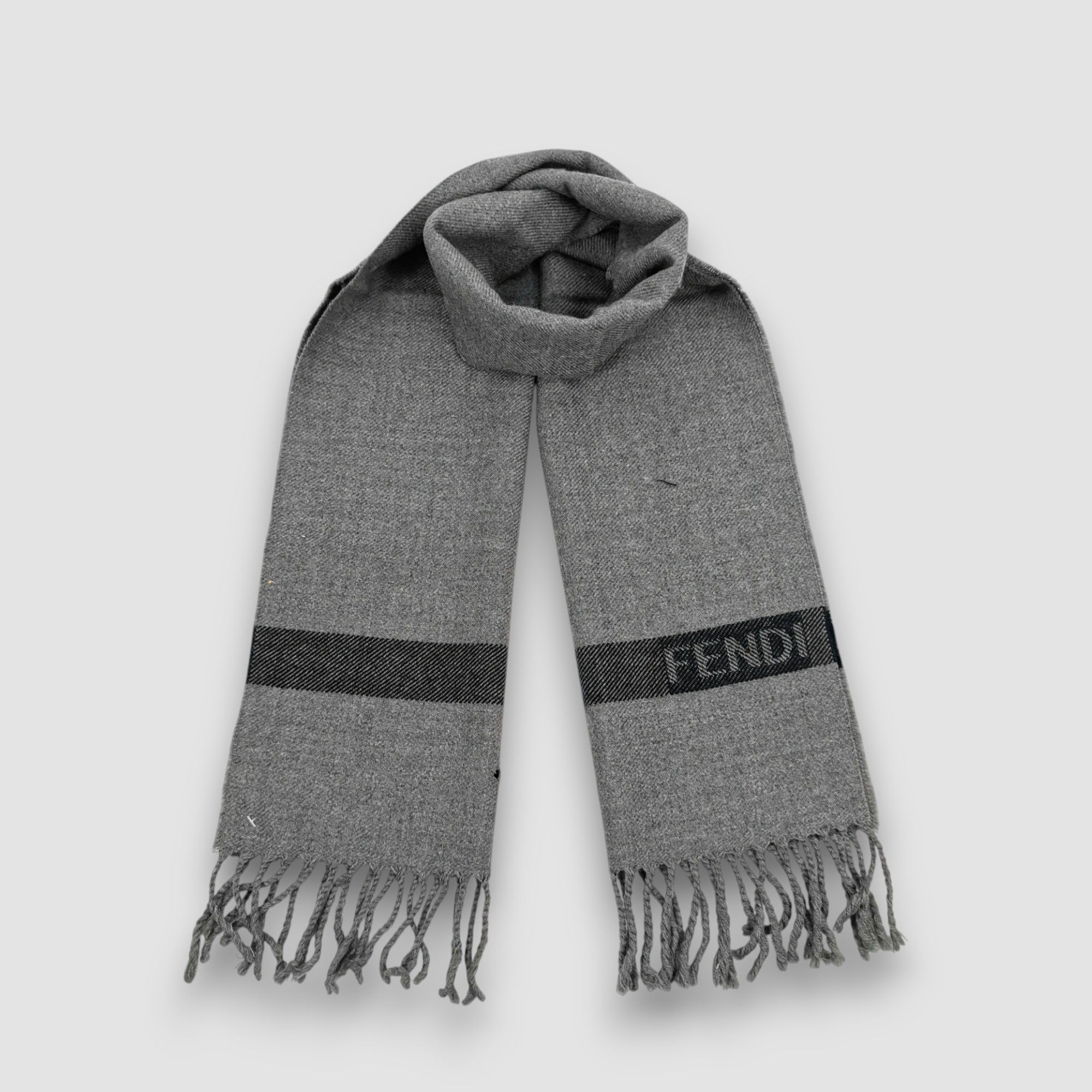 Vintage 90s FENDI Scarf Muffler Wool Cashmere Scarves