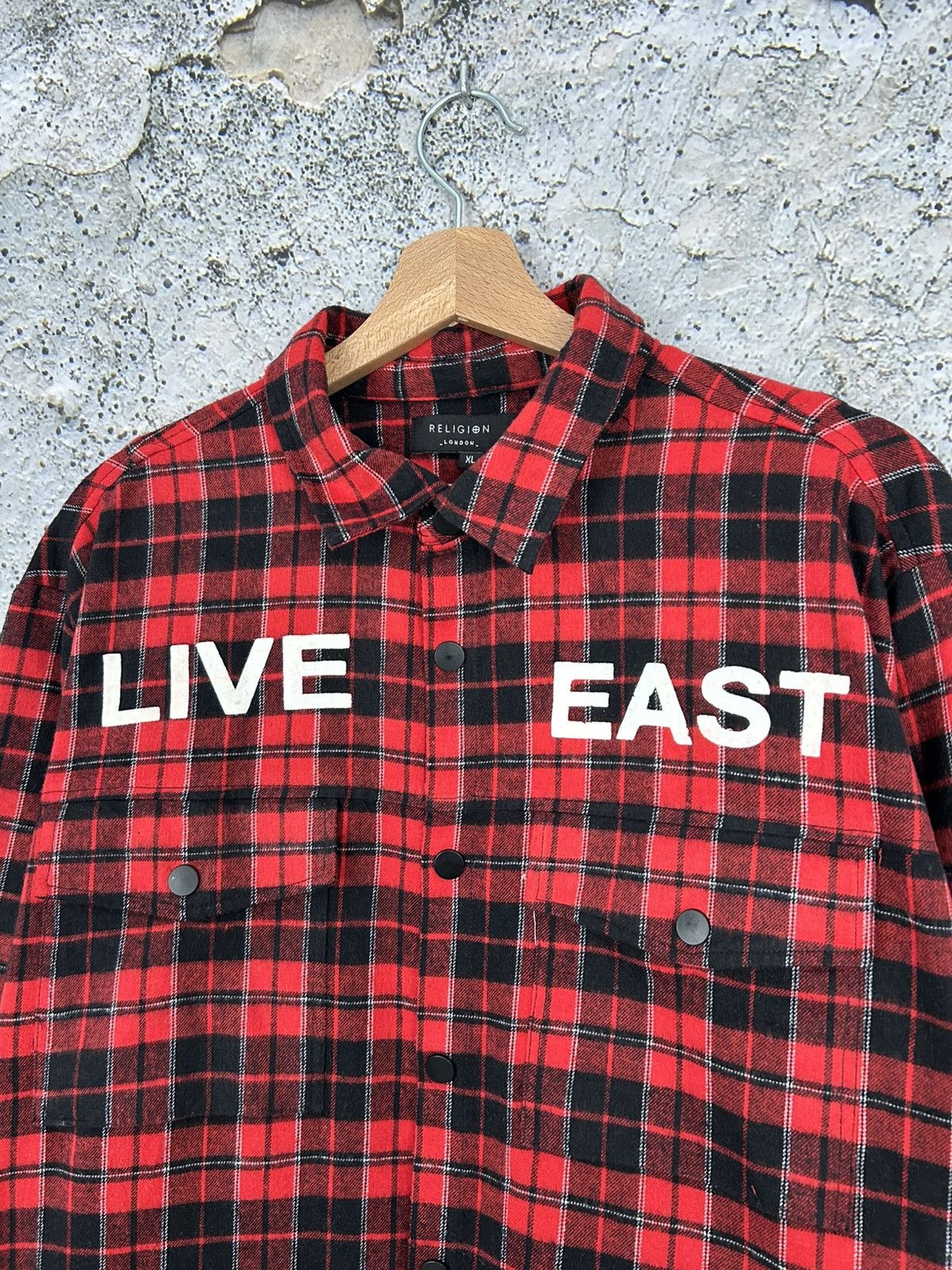 Vintage Vintage Religion Tartan Flannel Shirt Avant Garde Punk Skate Size US XL / EU 56 / 4 - 4 Thumbnail