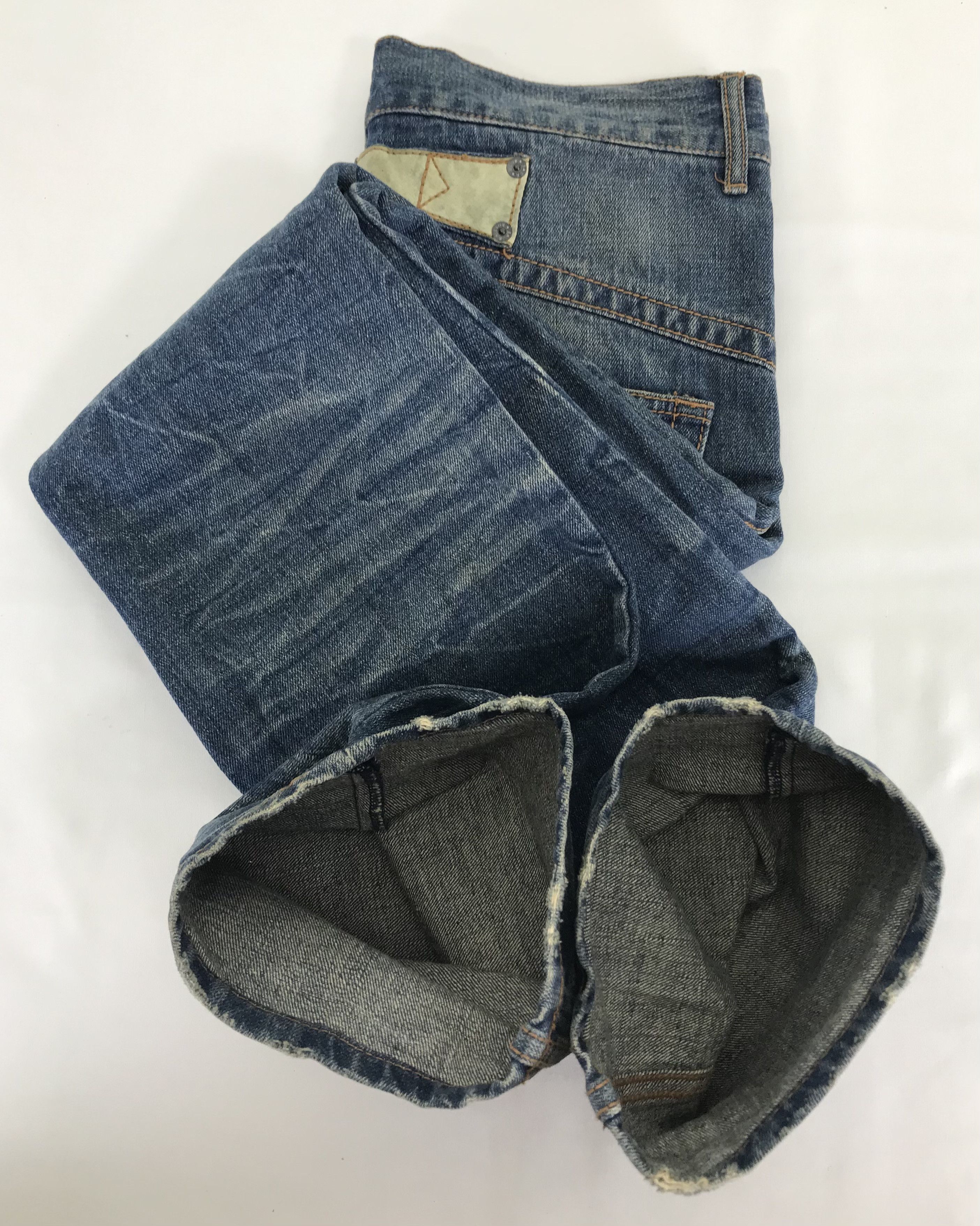 JACKROSE Vintage Jack Rose Leather Buckle Back Flare Jeans Size US 31 - 14 Thumbnail