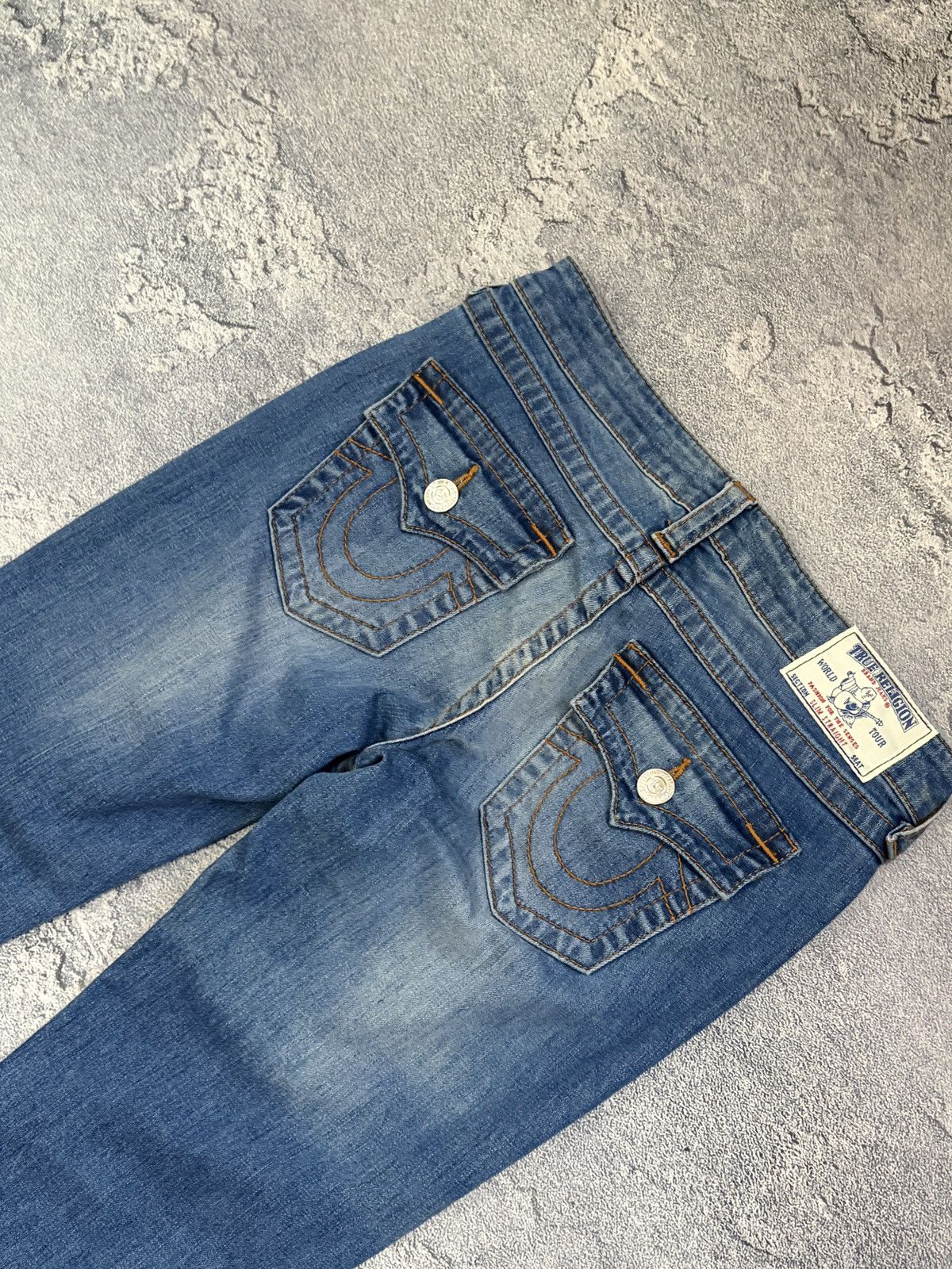 True Religion True Religion Women's Slim Straight Distressed Jeans Blue 28 Size 28" / US 6 / IT 42 - 4 Thumbnail