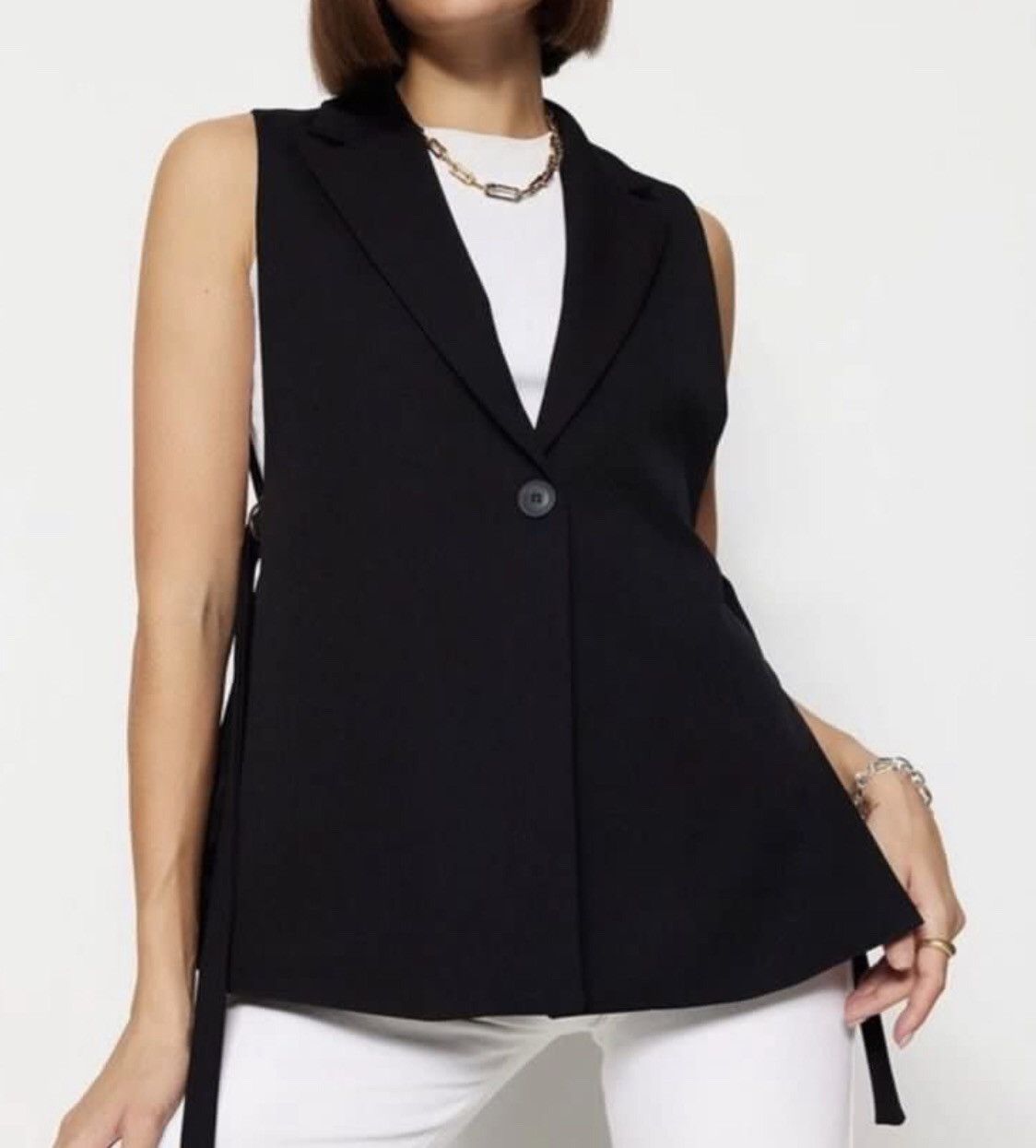 Zara Zara Open Side Long Vest Designed Blazer Vest Jacket Size M / US 6-8 / IT 42-44 - 18 Thumbnail