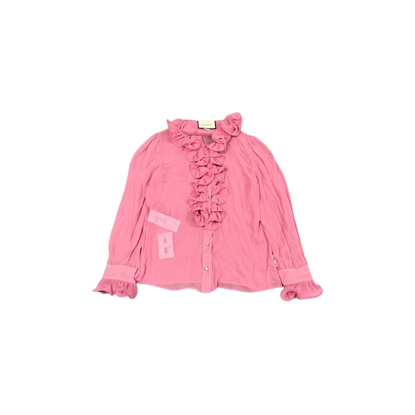 Gucci Gucci Pink Ruffle Blouse IT 40 Size S / US 4 / IT 40 - 1 Thumbnail