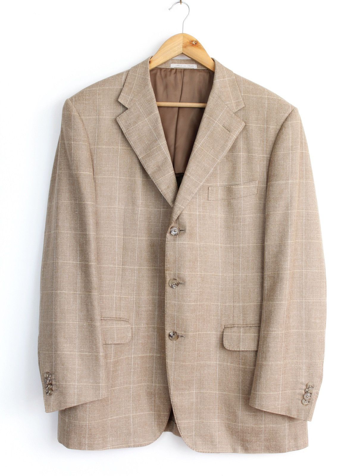 Corneliani Corneliani Beige Silk Linen Sport Blazer Size 52R - 1 Thumbnail