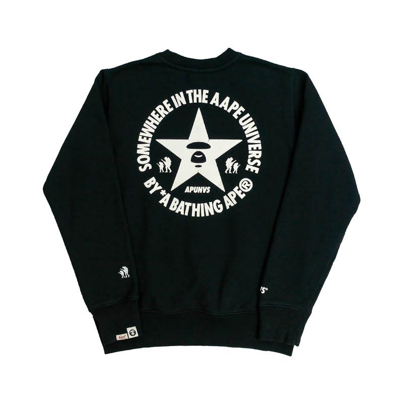 image of Aape By A Bathing Ape Crewneck in Black, Men's (Size Small)