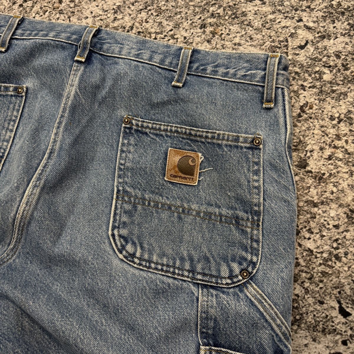Carhartt Vintage Carhartt Denim Double Knee Thrashed Faded ERD Grunge Size US 41 - 8 Thumbnail