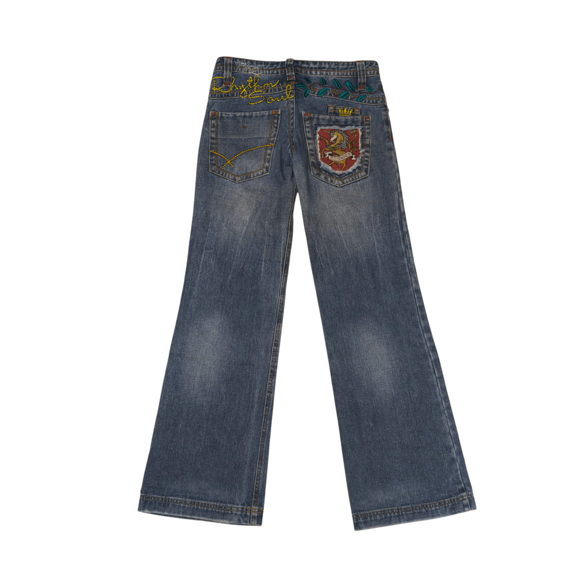 Japanese Brand The Rhythm Soul Flare Jeans Y2K Japanese Pants Ifsixwasnine Size 29" - 1 Thumbnail