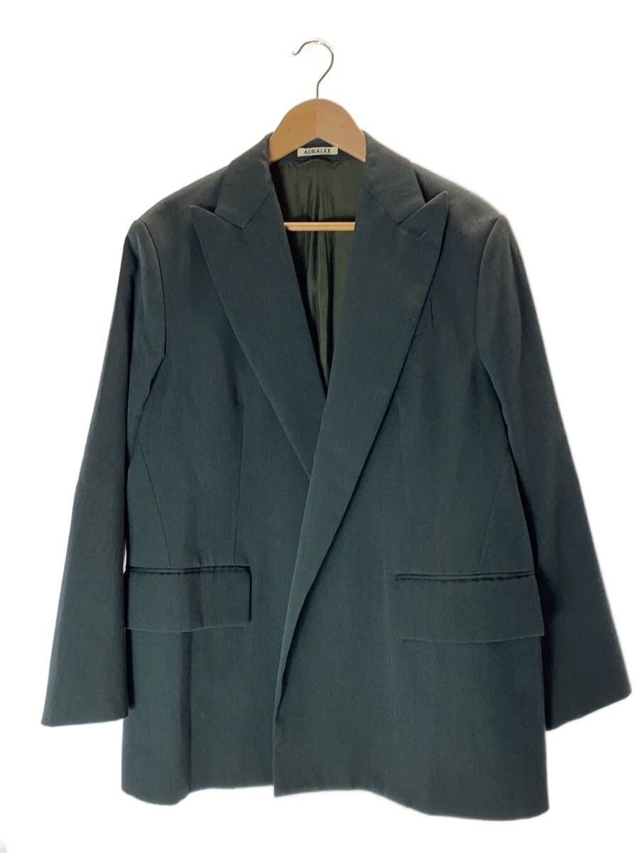 Auralee Green Wool Kid Mohair Gabardine Double-breasted Size US XL / EU 56 / 4 - 1 Thumbnail